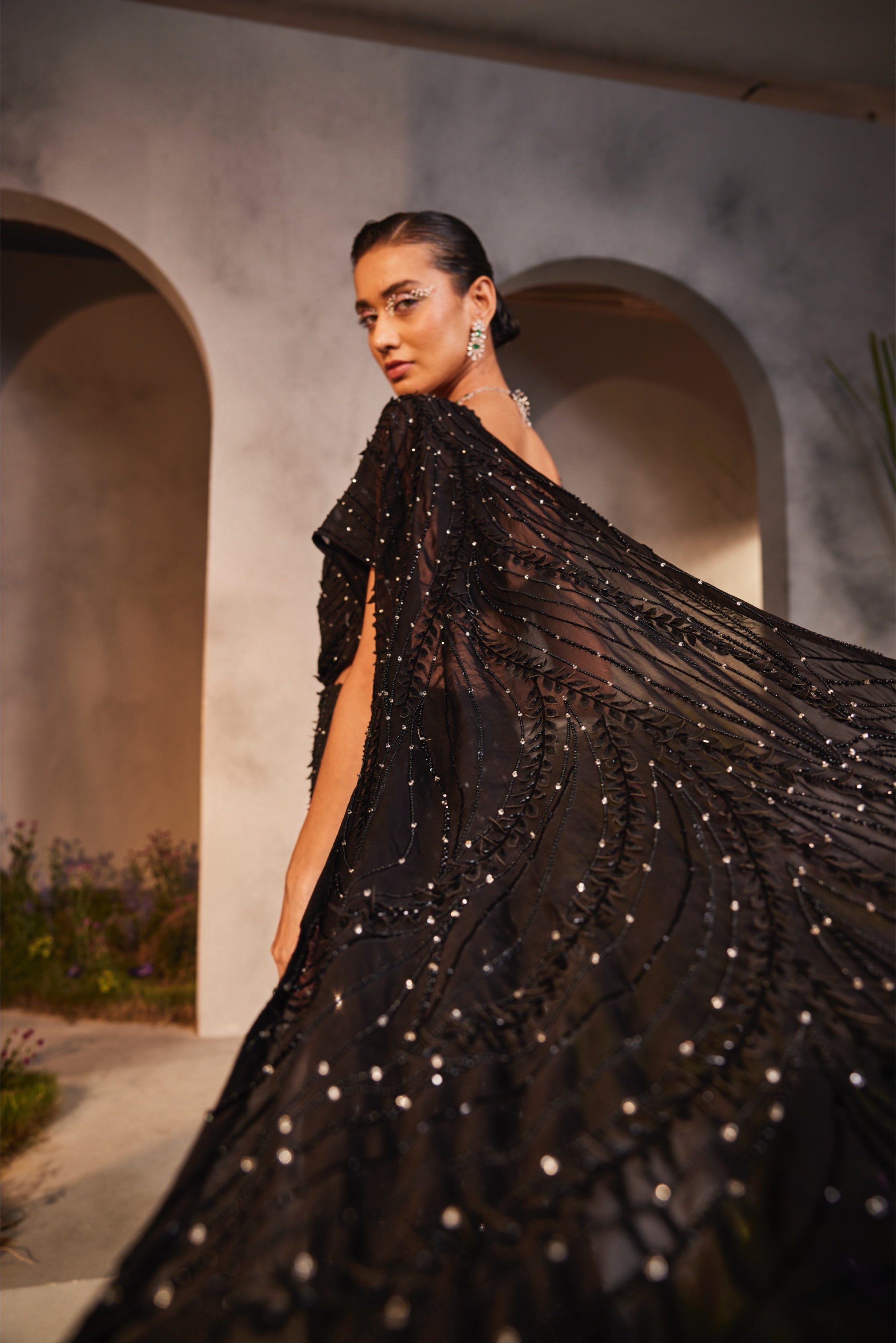 Loreleil – black organza suit, bisouNYC