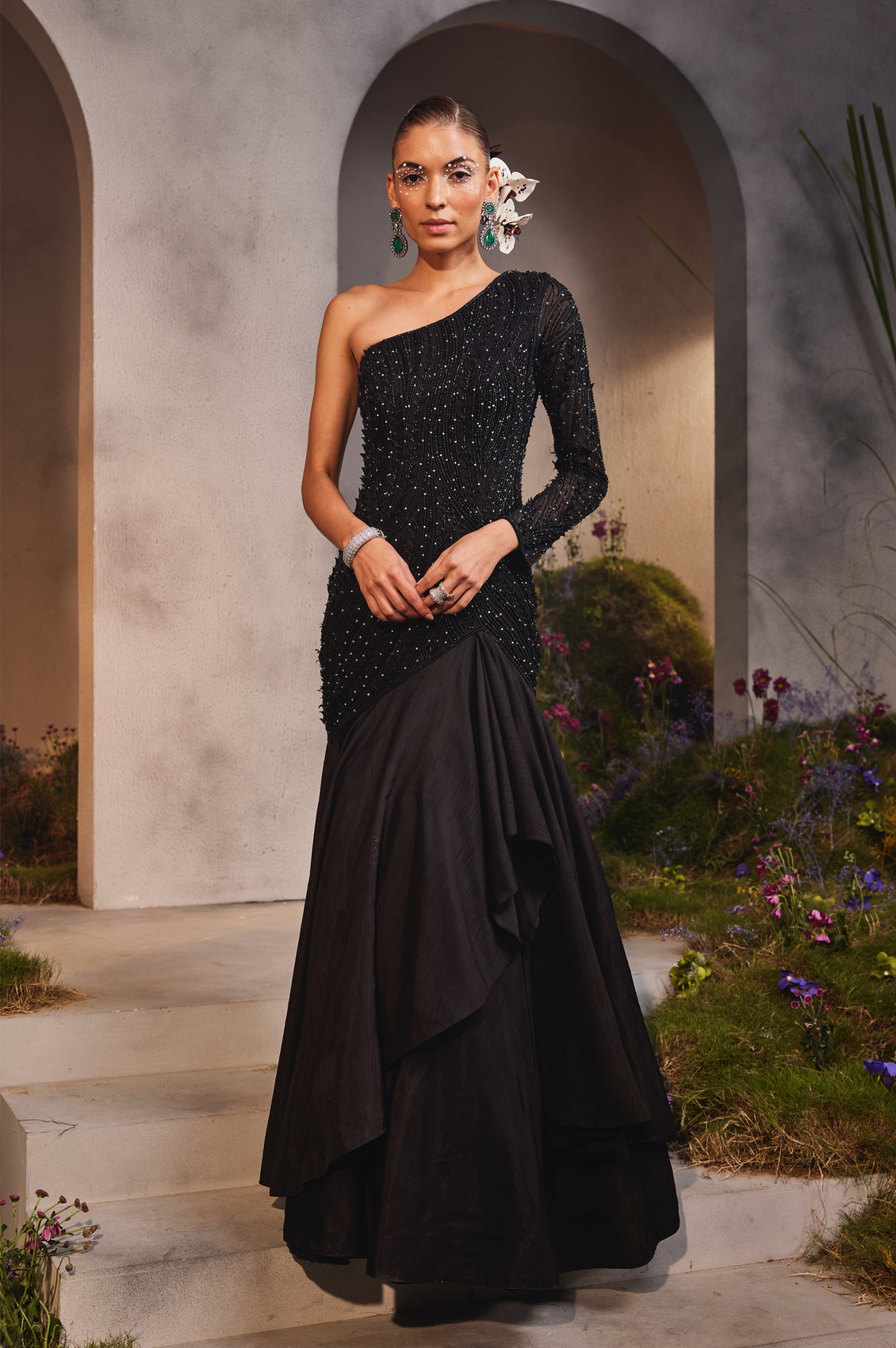 Lana – black silk dress, bisouNYC