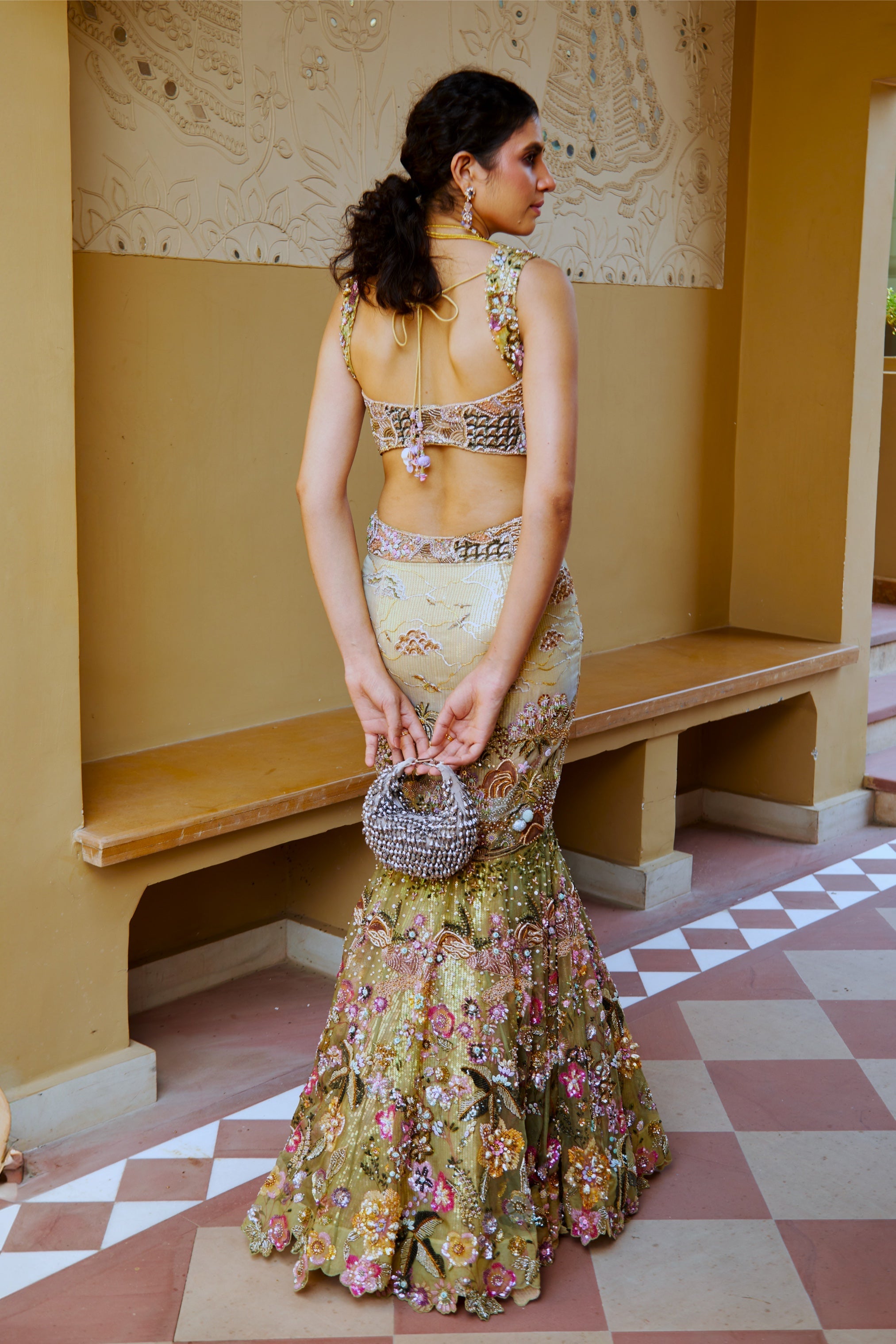 Lavanya – yellow organza lehenga, bisouNYC