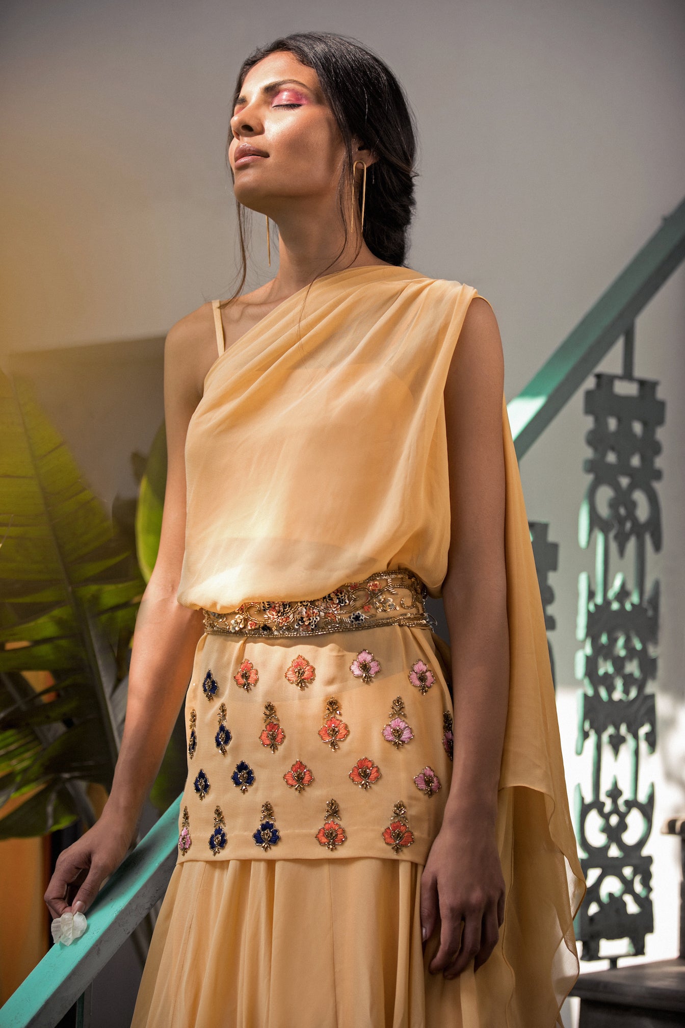 Leela – yellow georgette lehenga, bisouNYC