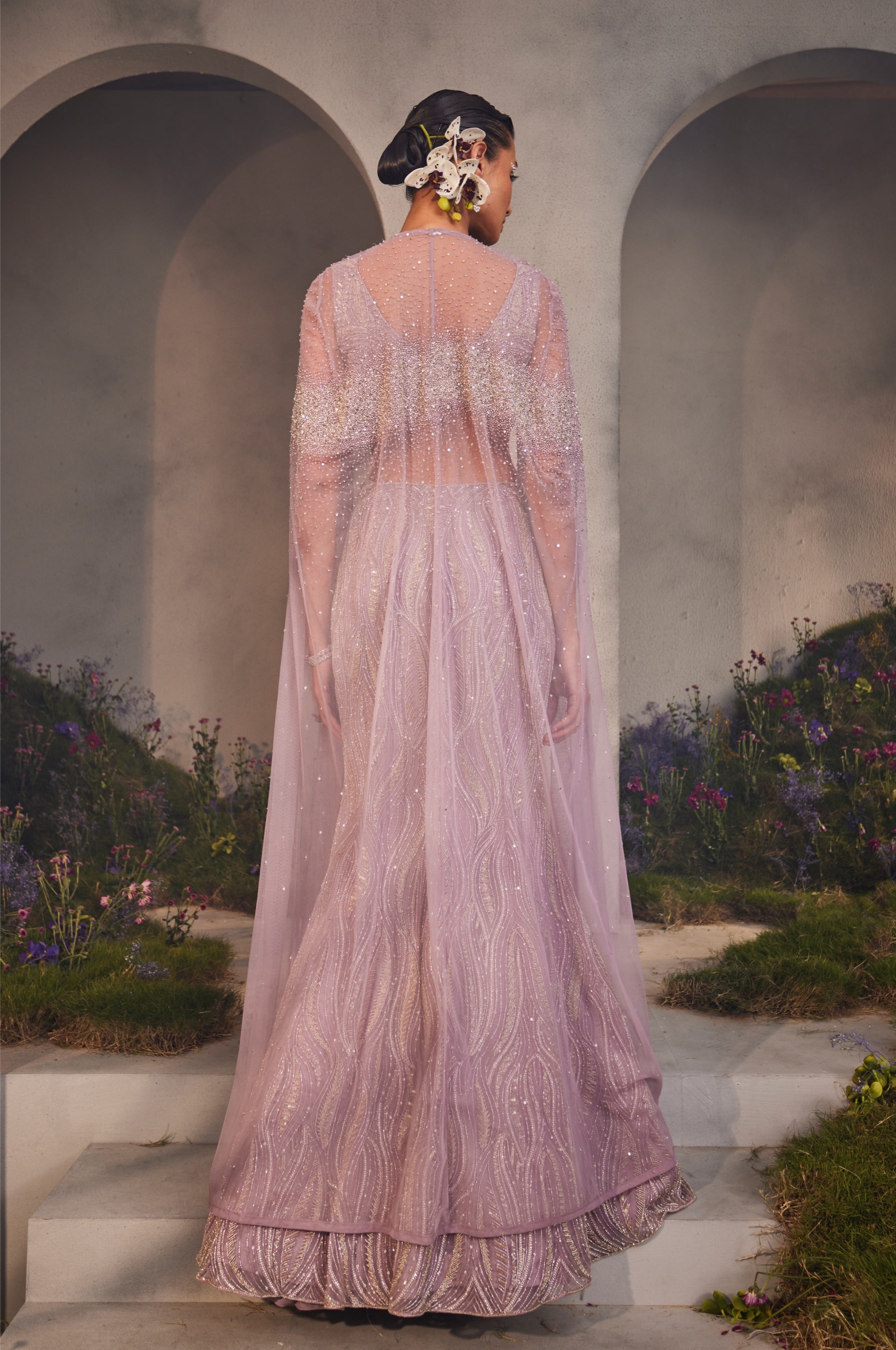Lesly – lavender net lehenga, bisouNYC
