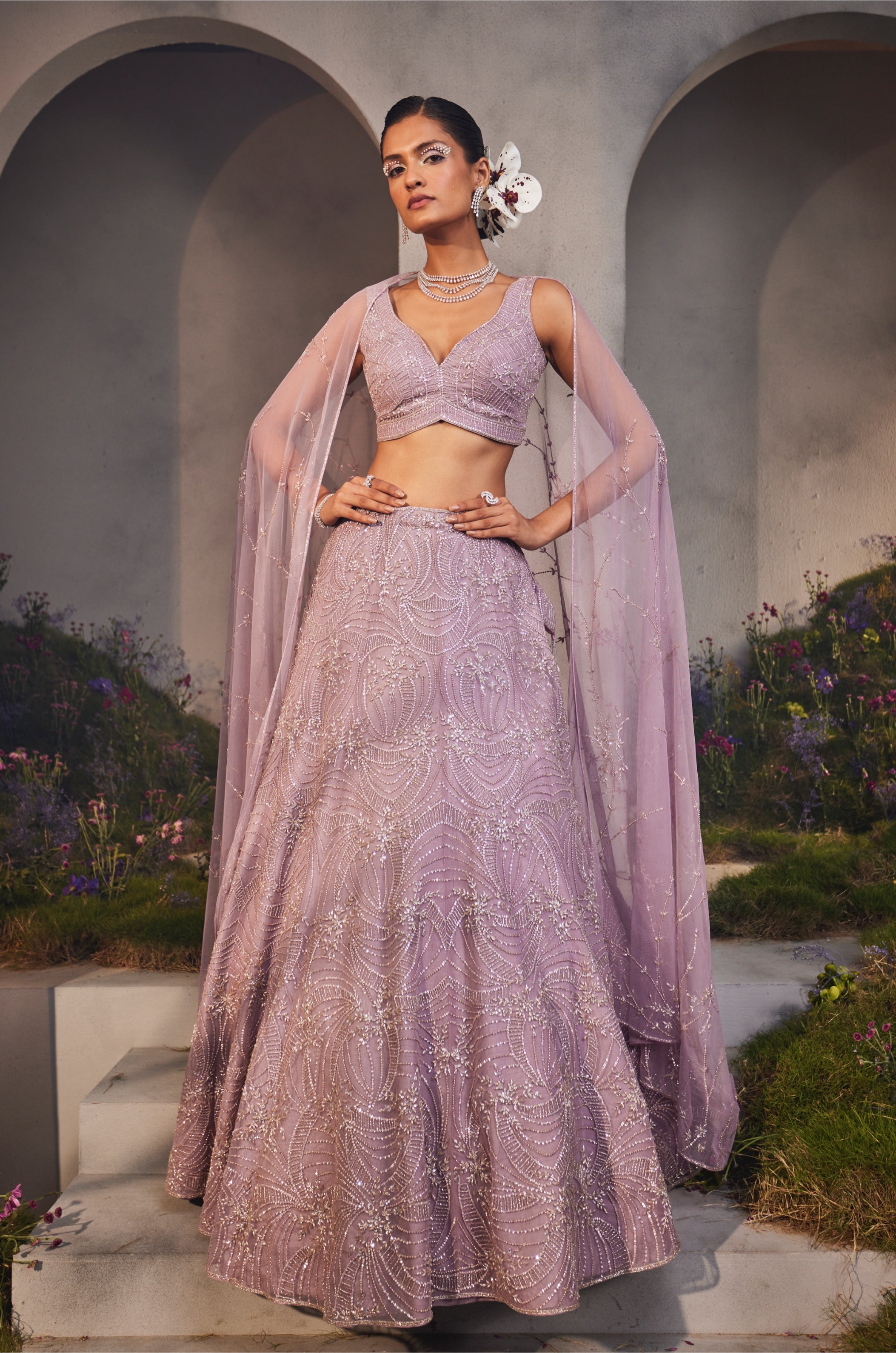 Letty – lavender net lehenga, bisouNYC