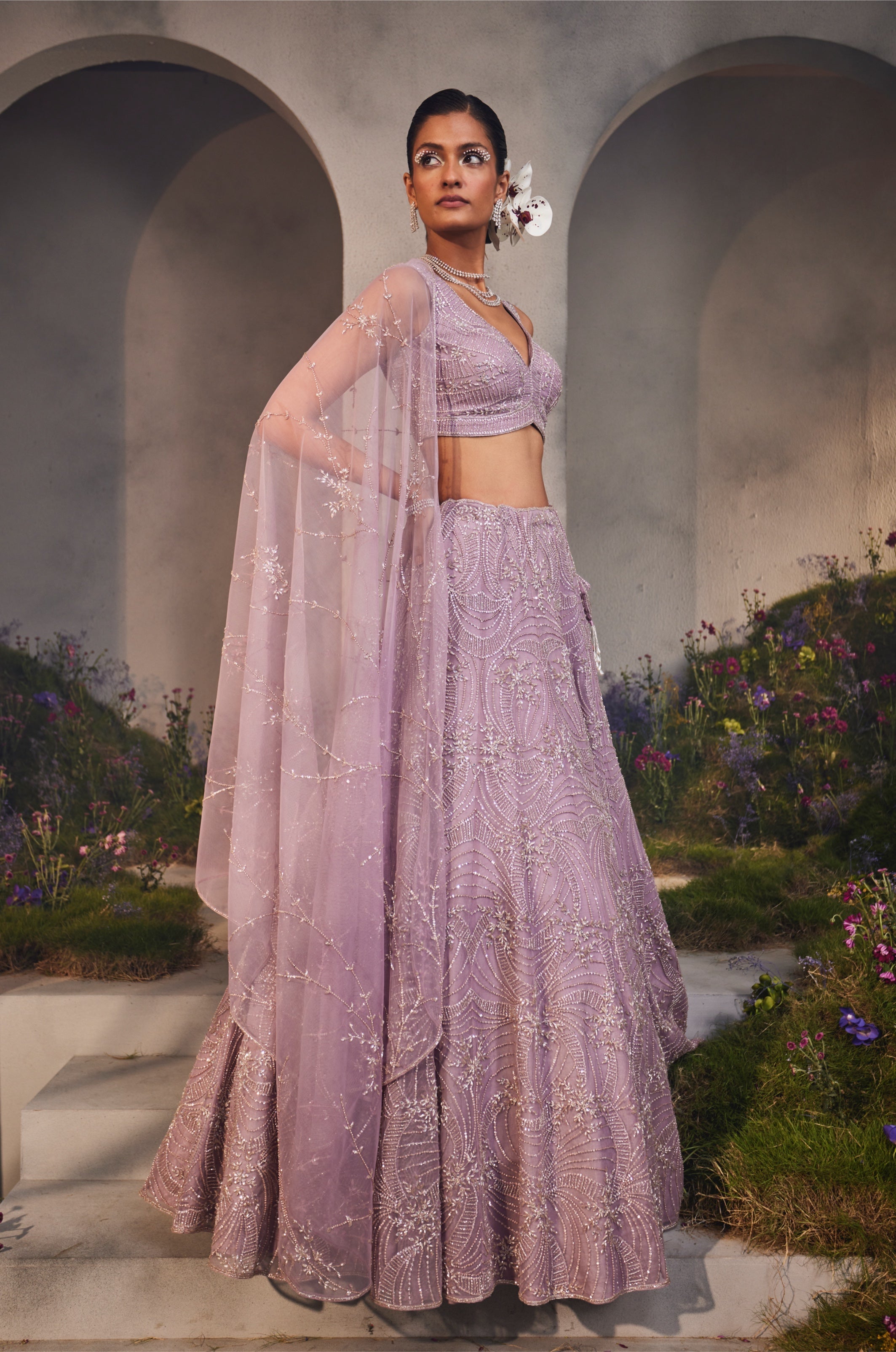 Letty – lavender net lehenga, bisouNYC