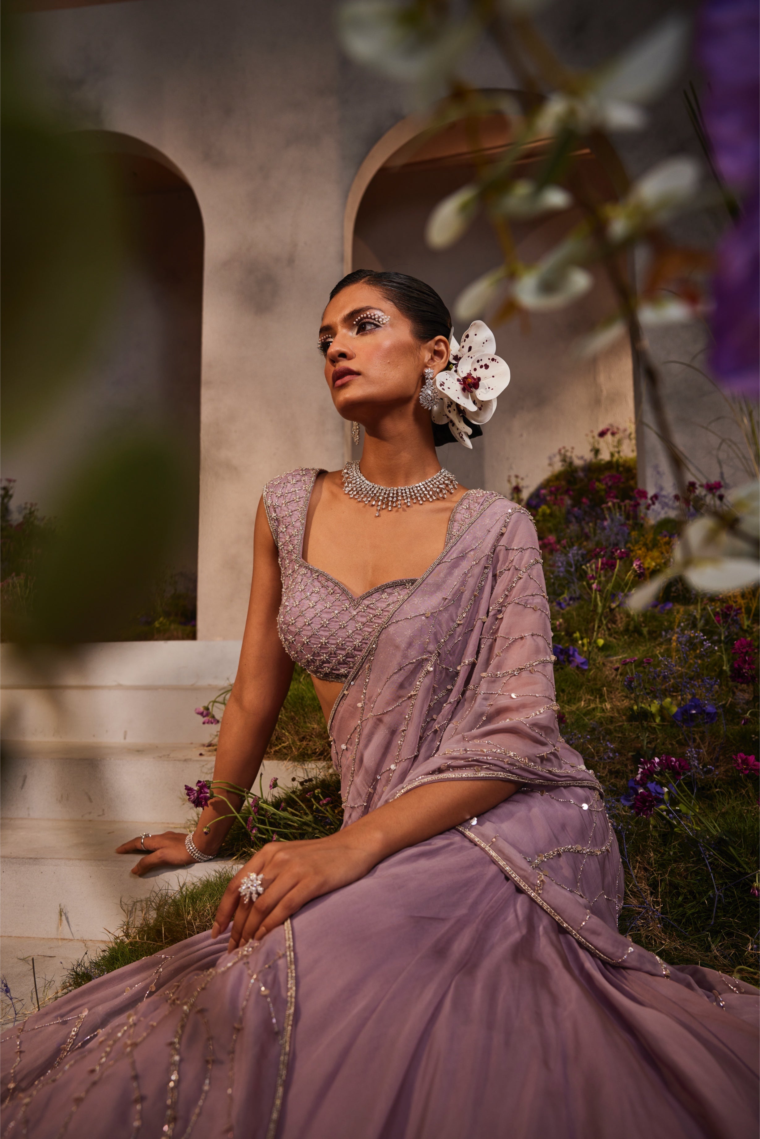 Liah – lavender organza lehenga, bisouNYC