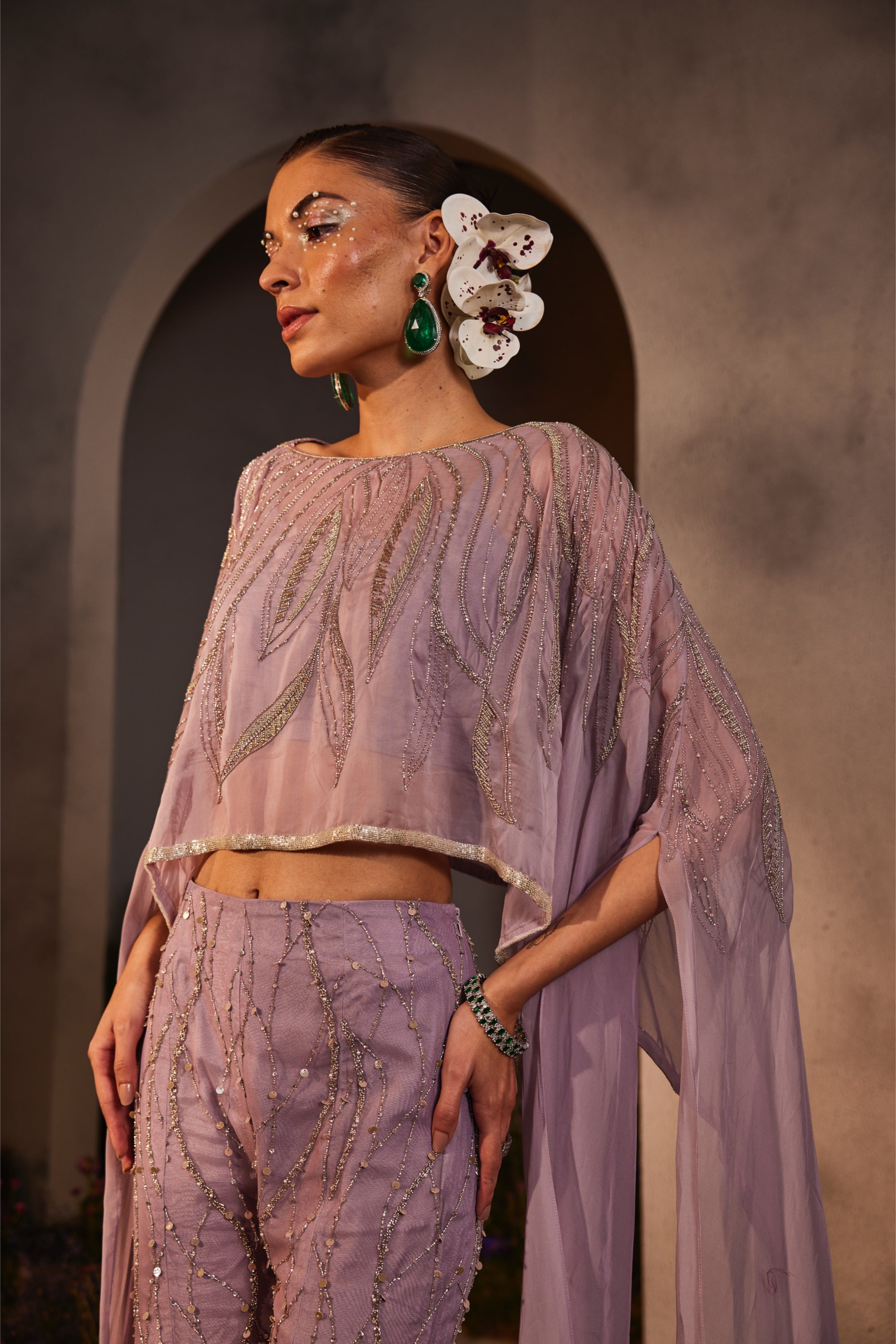 Liana – lavender organza suit, bisouNYC