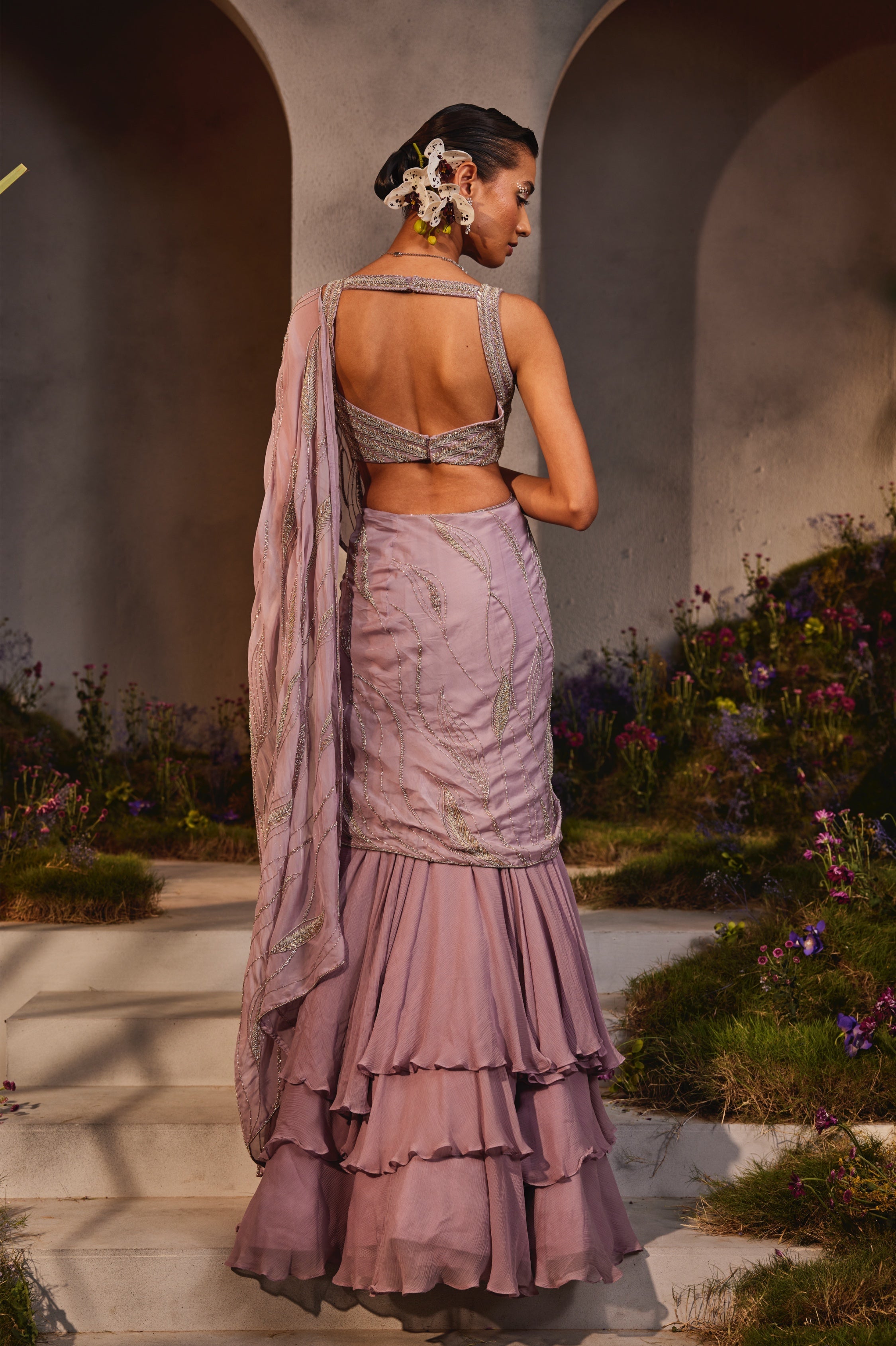 Lilith – lavender organza lehenga, bisouNYC