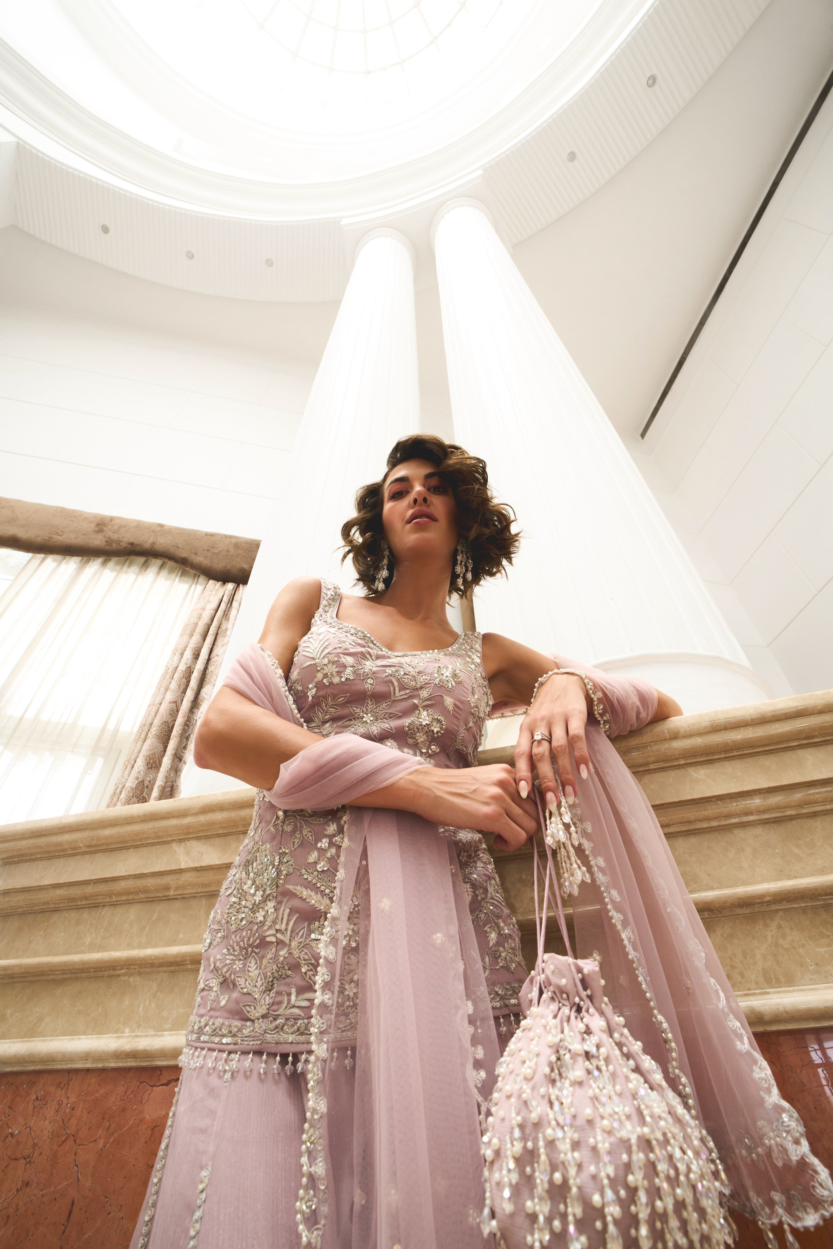 Livia – lilac georgette suit, bisouNYC