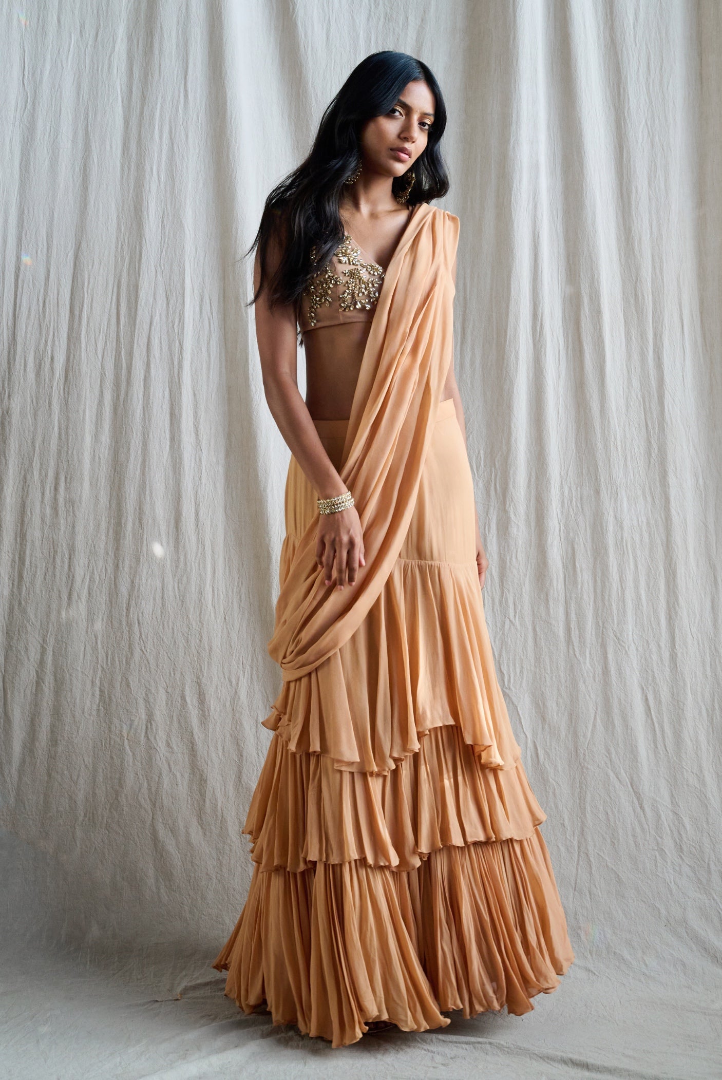 Luminaire – nude lehenga, bisouNYC