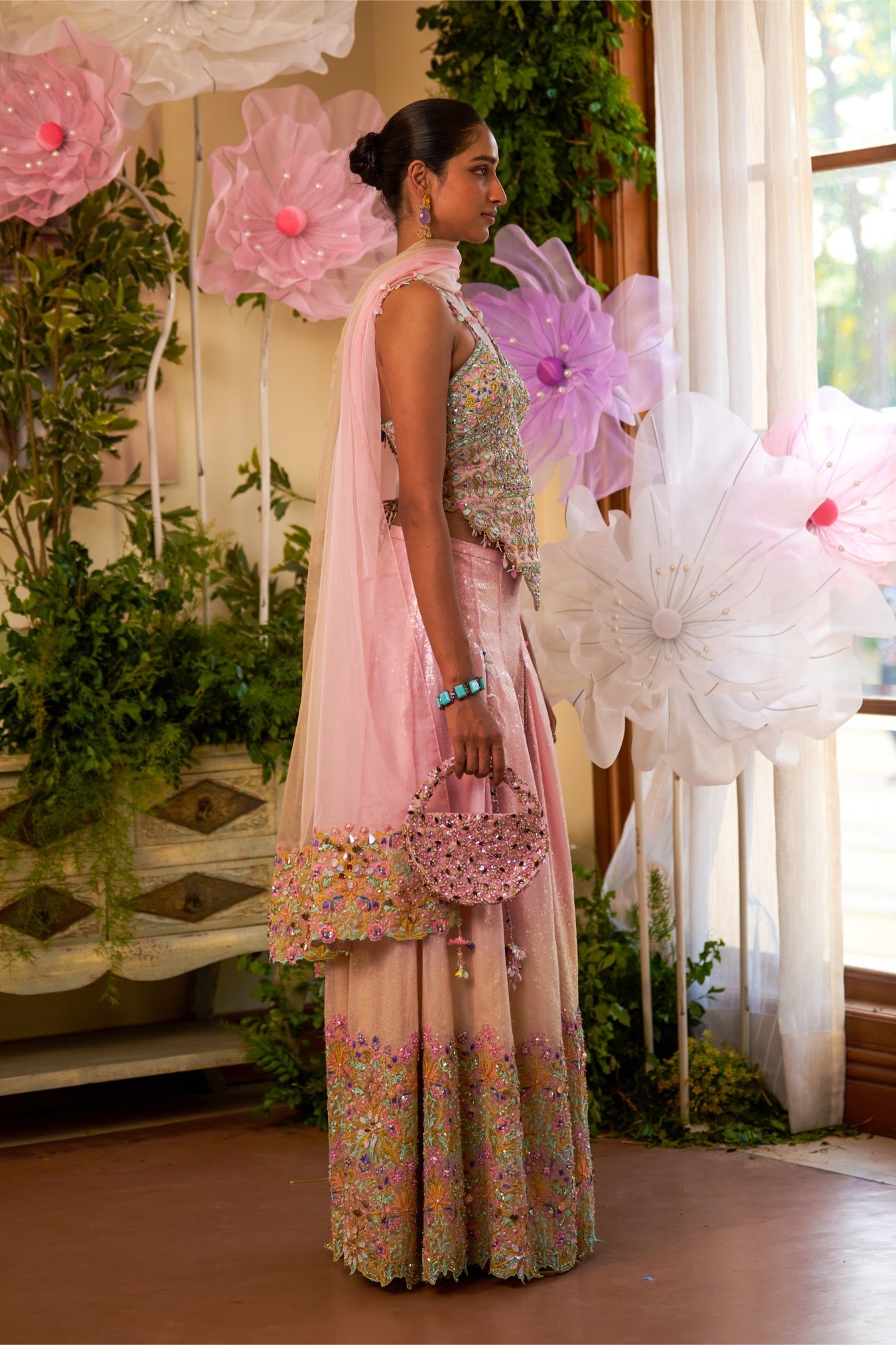 Luna – pink organza suit, bisouNYC