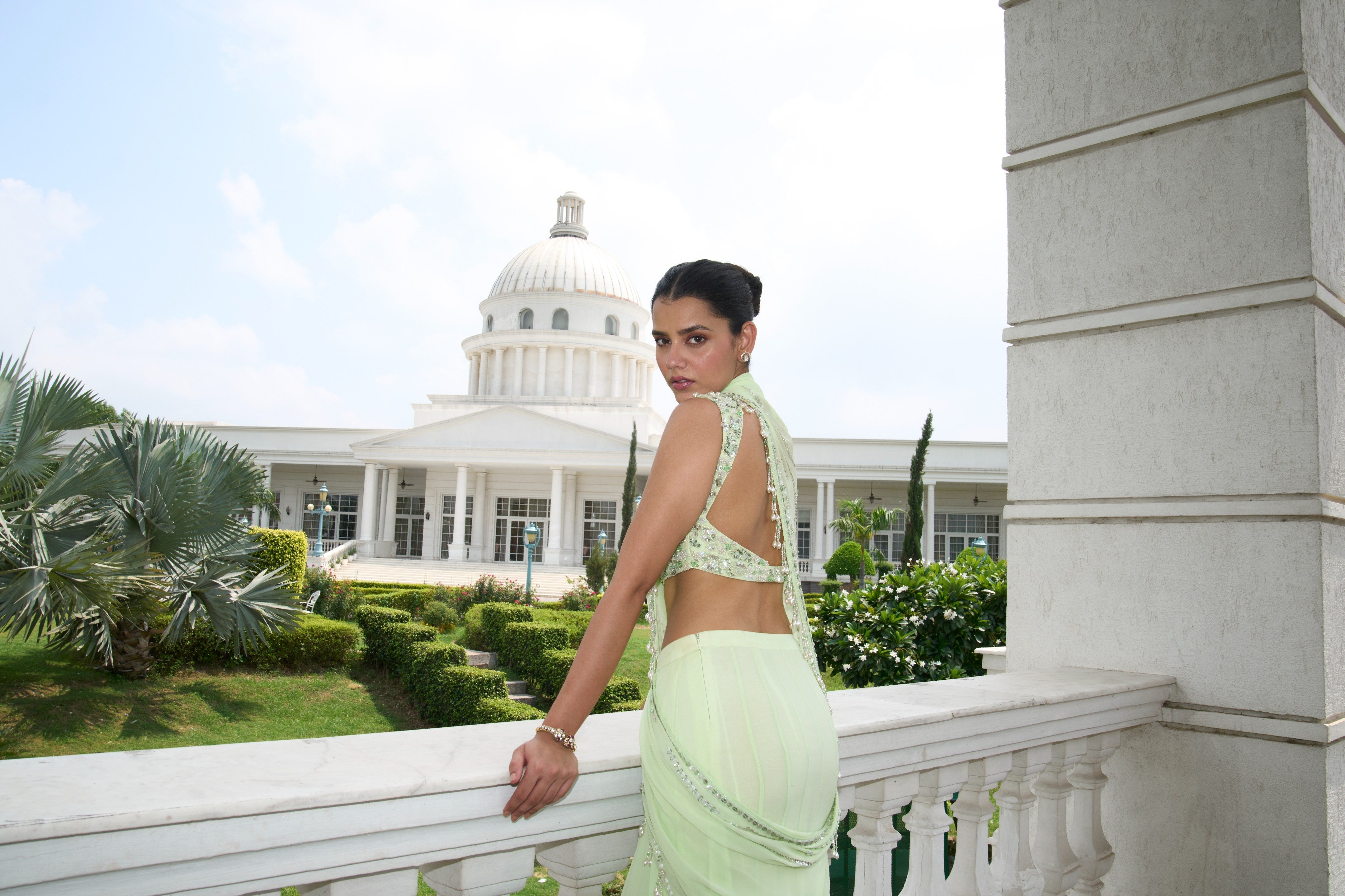 Mala – green lehenga, bisouNYC