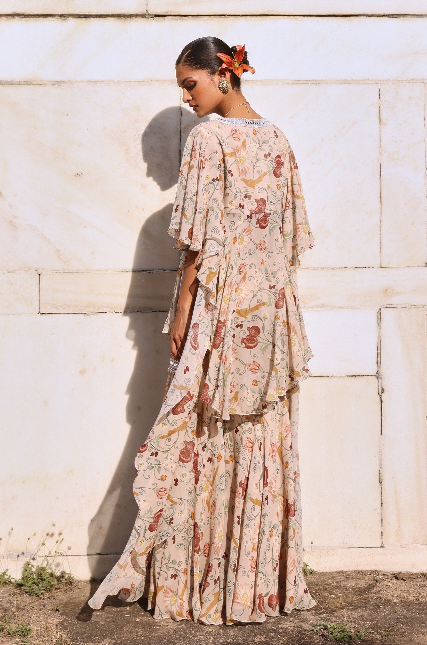 Mansi – blush georgette suit, bisouNYC