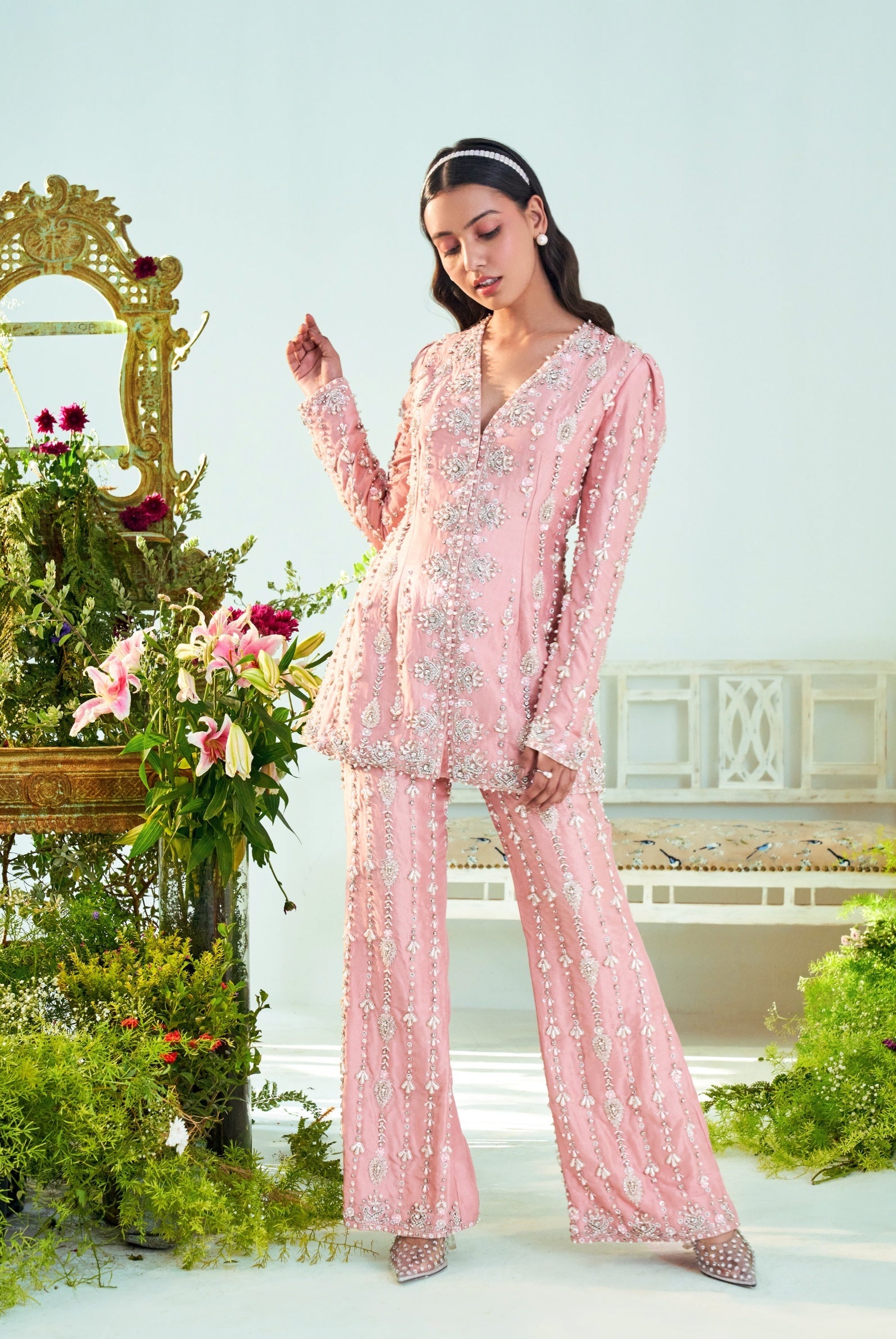 Mia – silk suit, bisouNYC