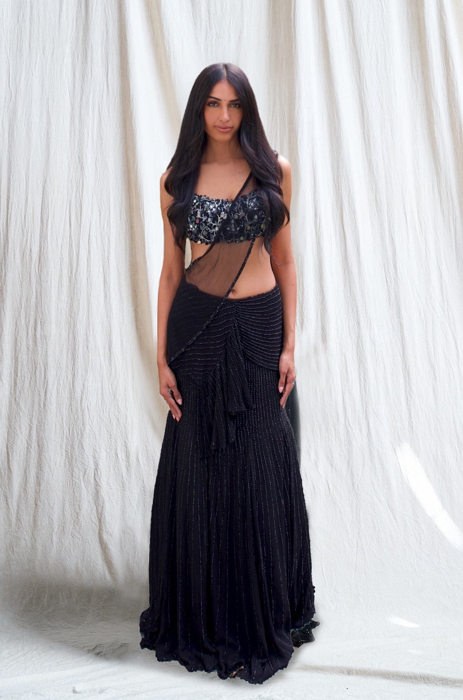 Midnight Confetti – black lehenga, bisouNYC