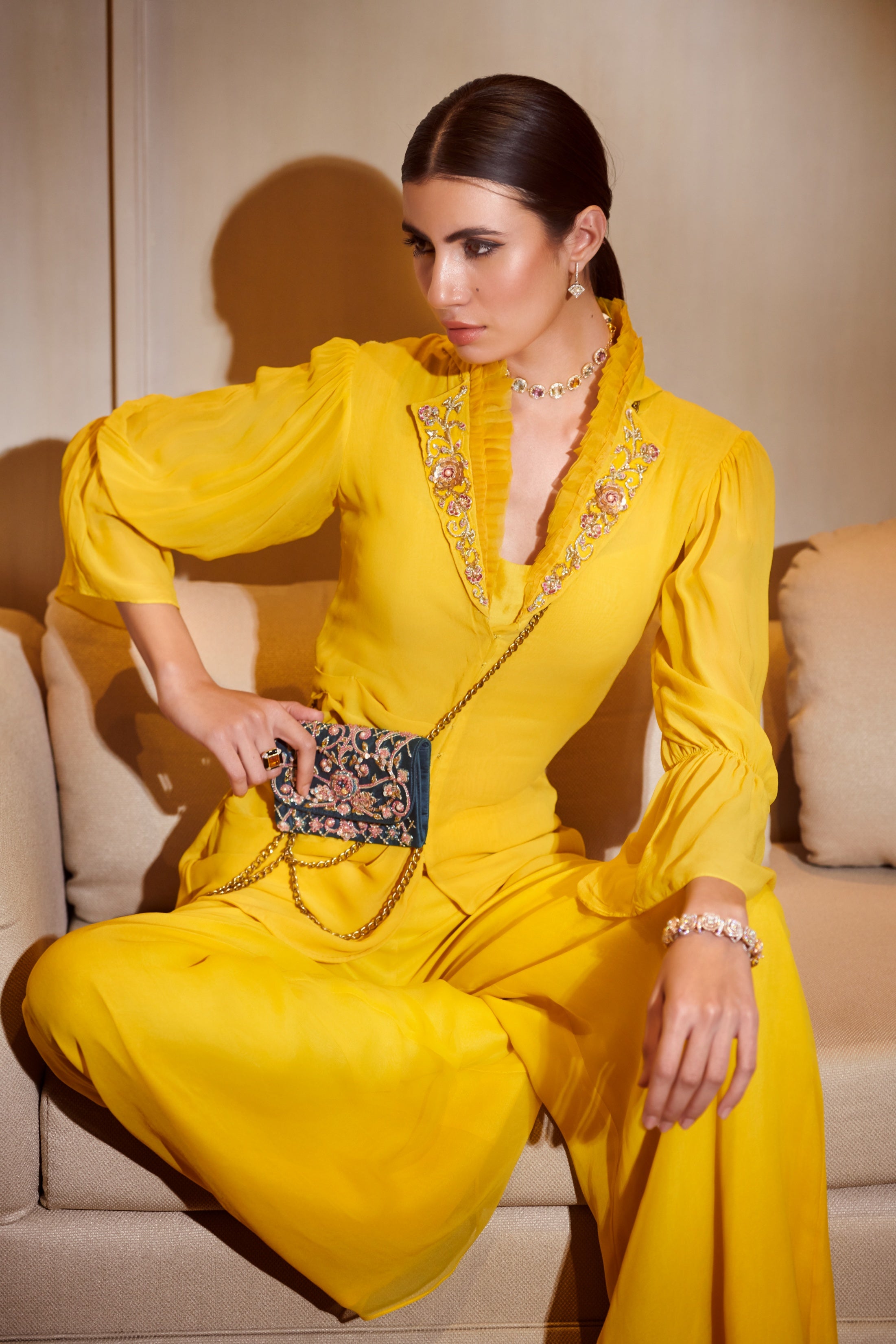 Mina – georgette suit, bisouNYC