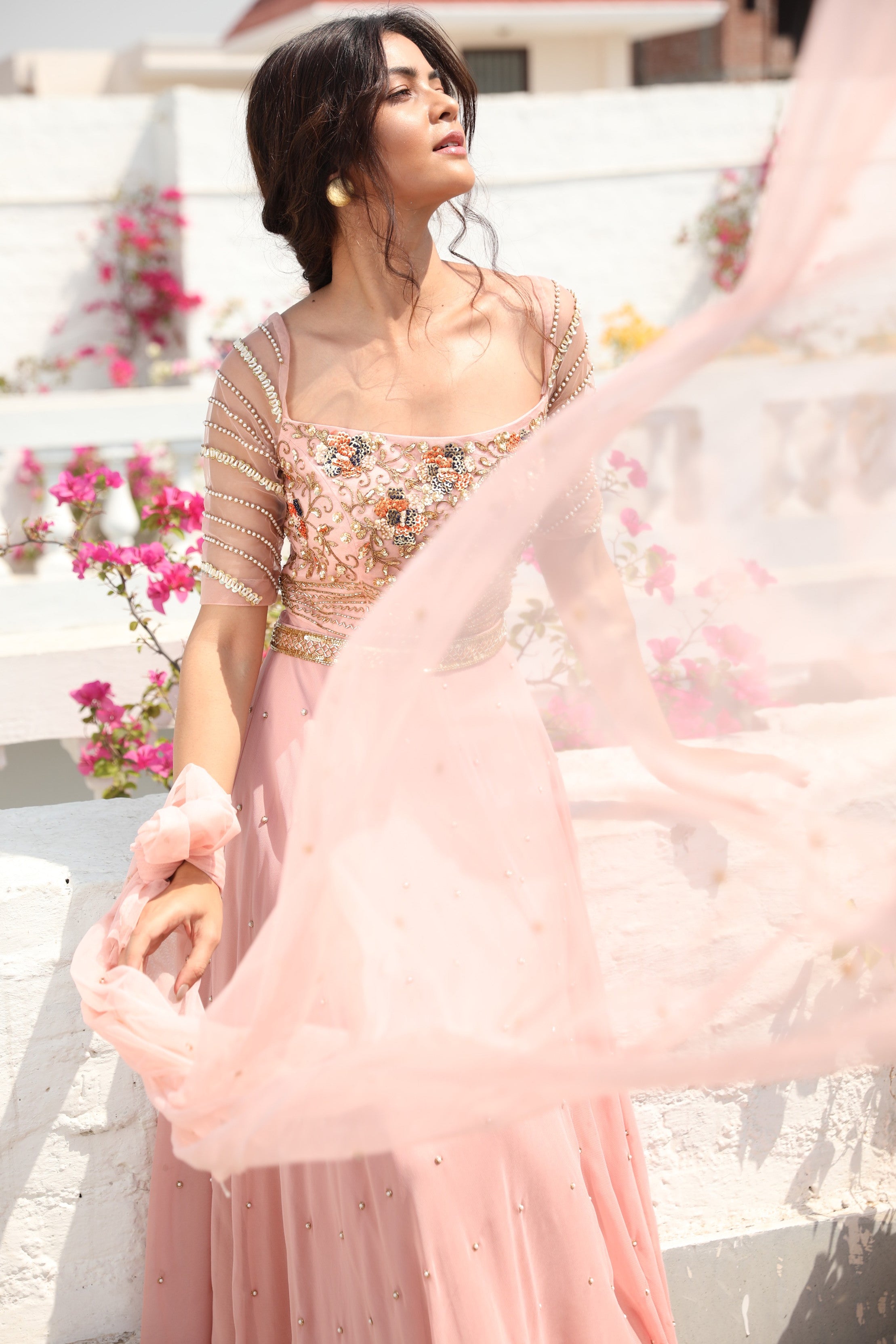 Minal – pink net dress, bisouNYC