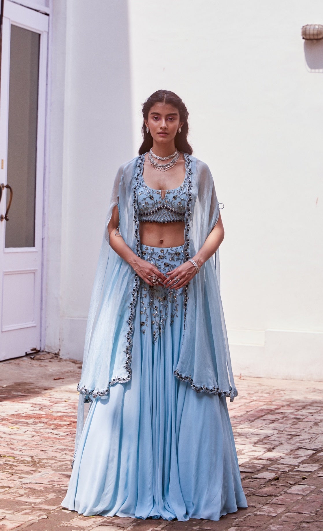 Misha – blue lehenga, bisouNYC
