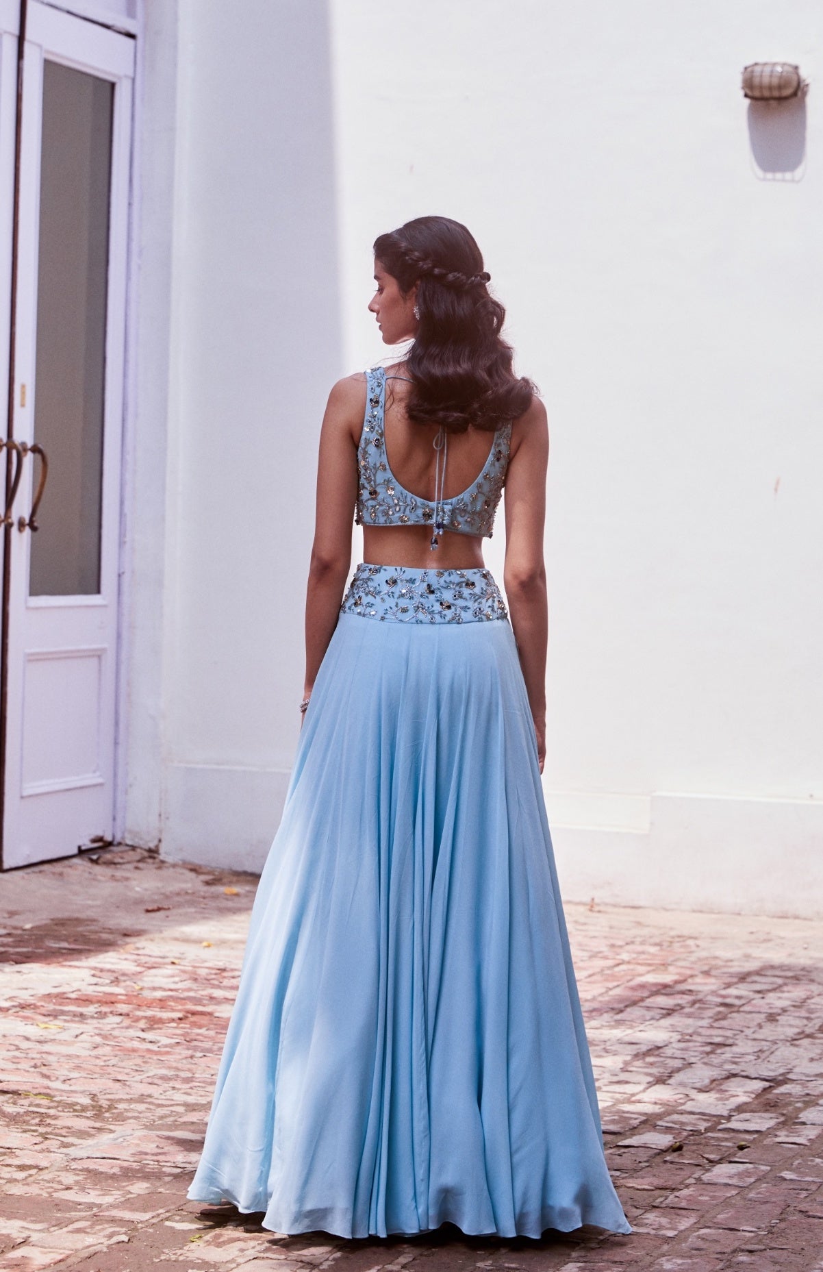 Misha – blue lehenga, bisouNYC