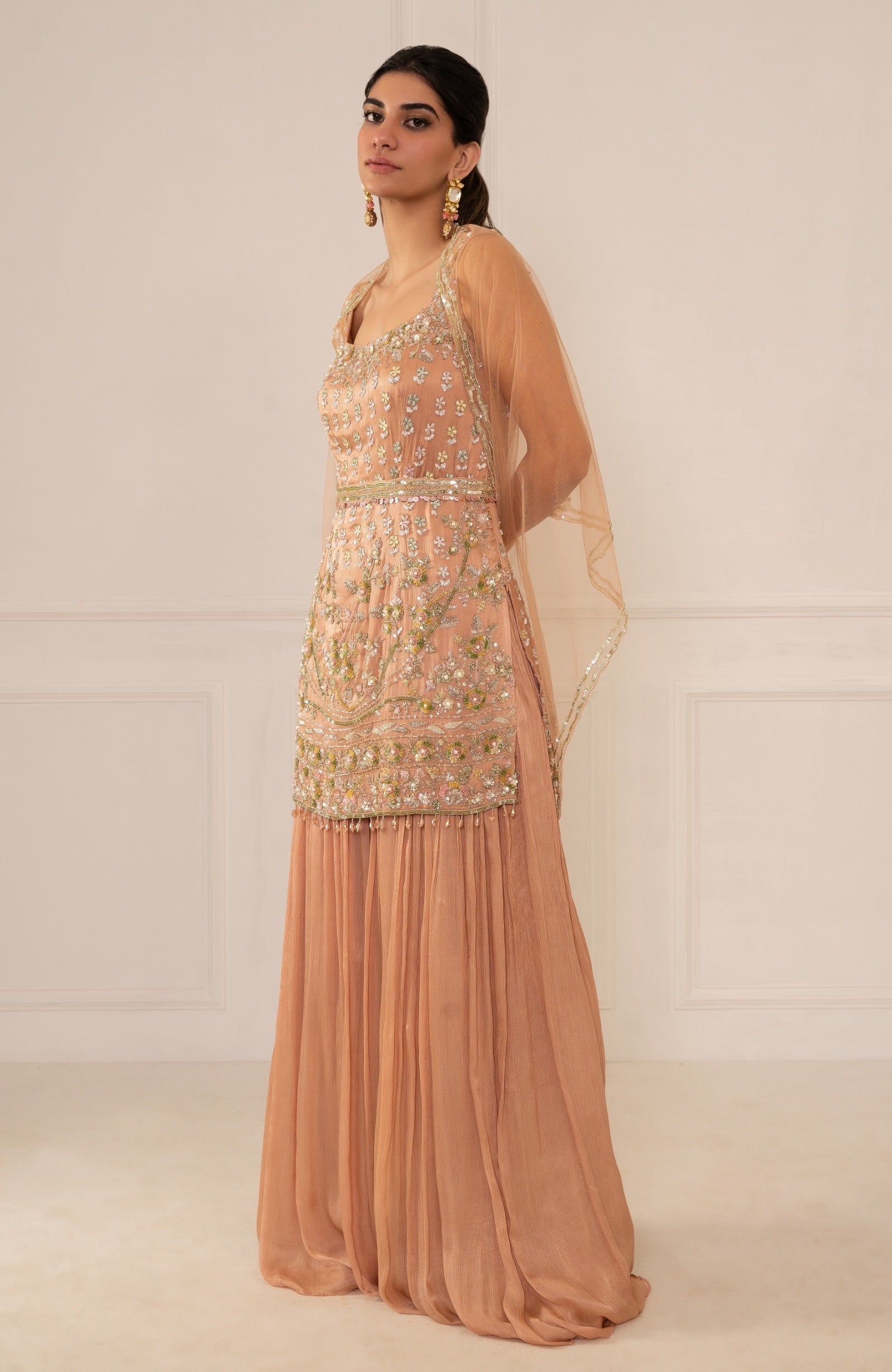 Mohini – nude silk suit, bisouNYC