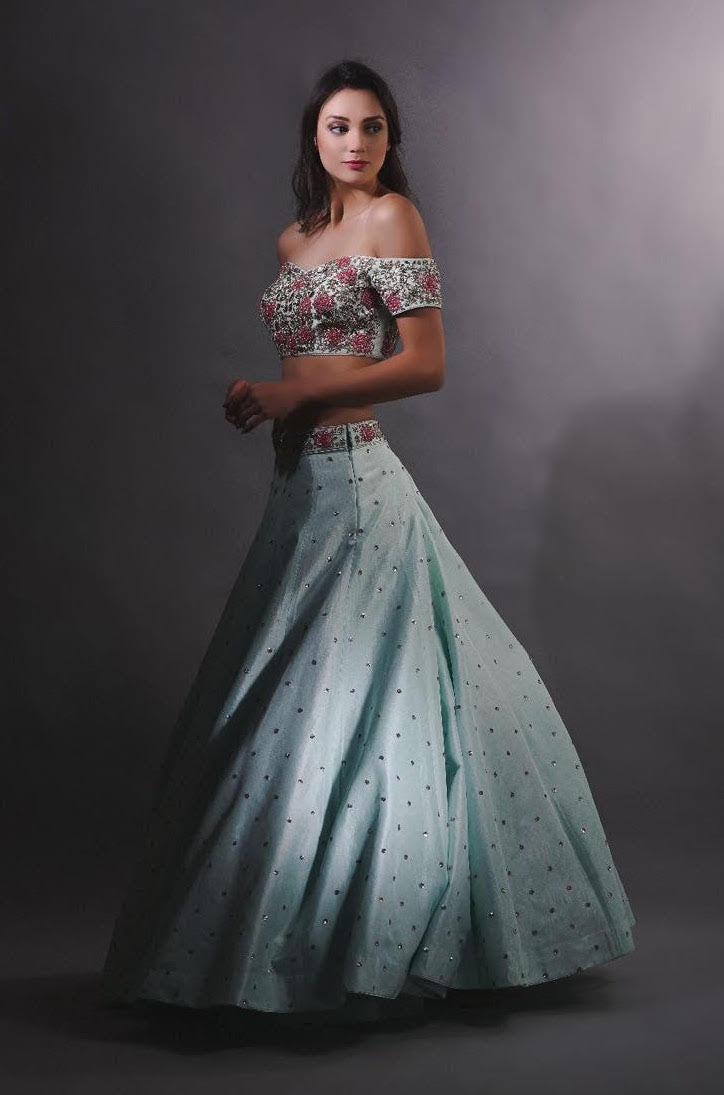 Navya – green lehenga, bisouNYC