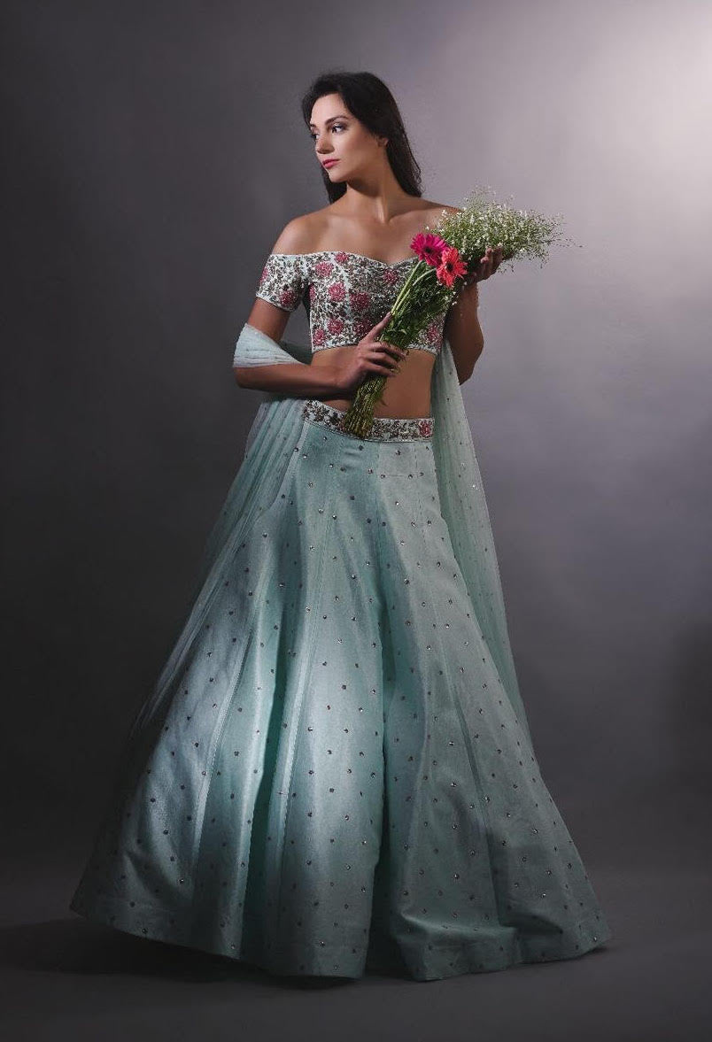 Navya – green lehenga, bisouNYC