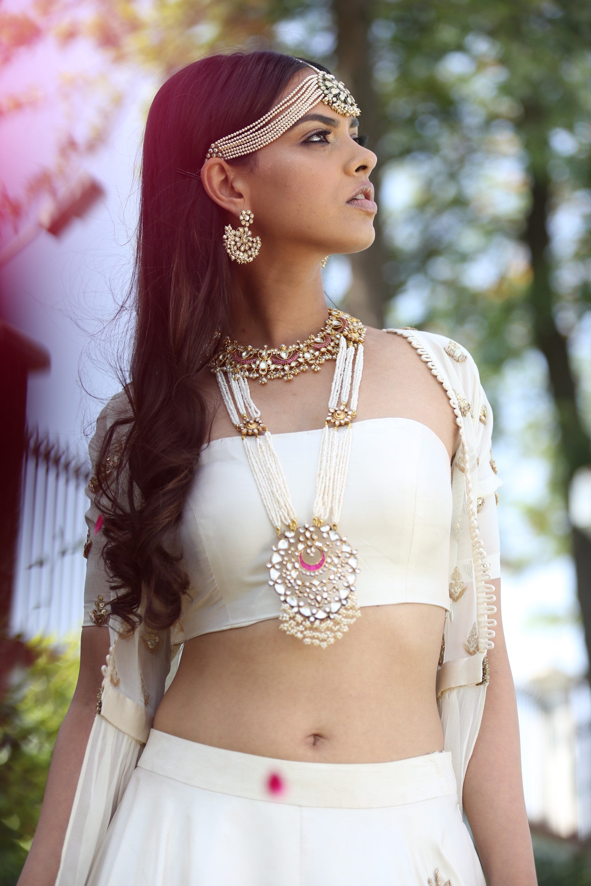 Neha – ivory silk lehenga, bisouNYC