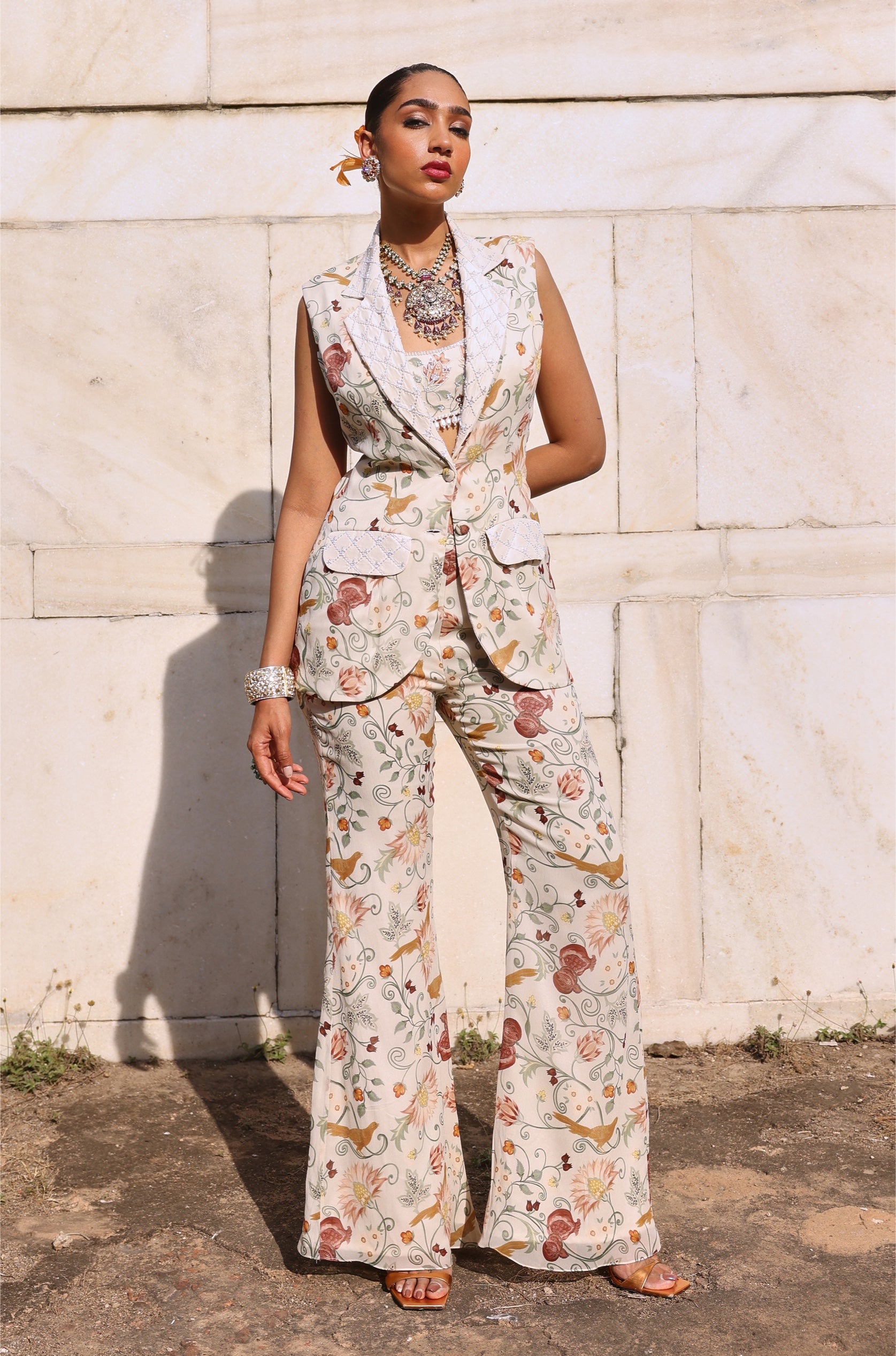 Nehal – ivory georgette suit, bisouNYC