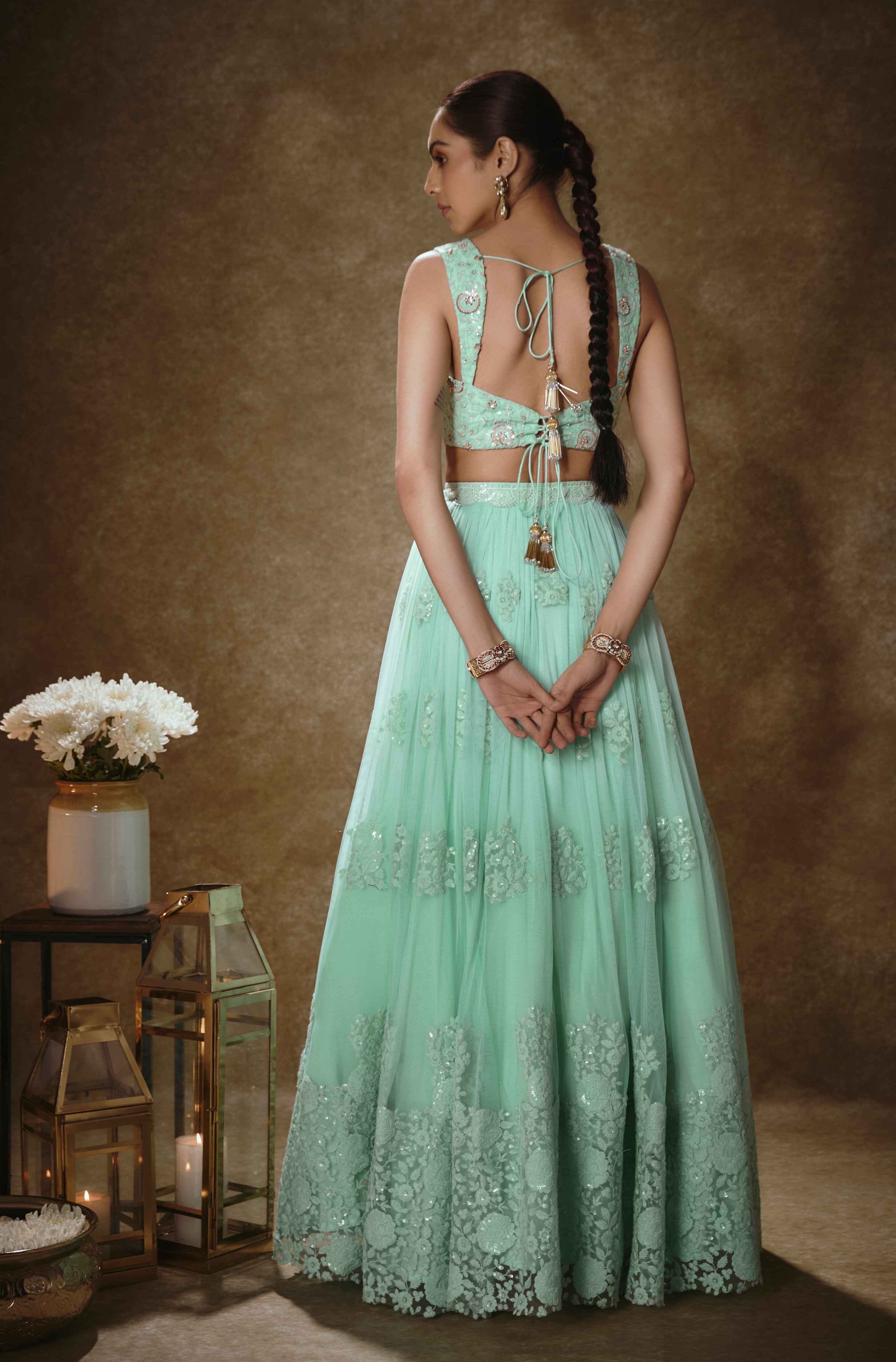 Nyra – mint lehenga, bisouNYC