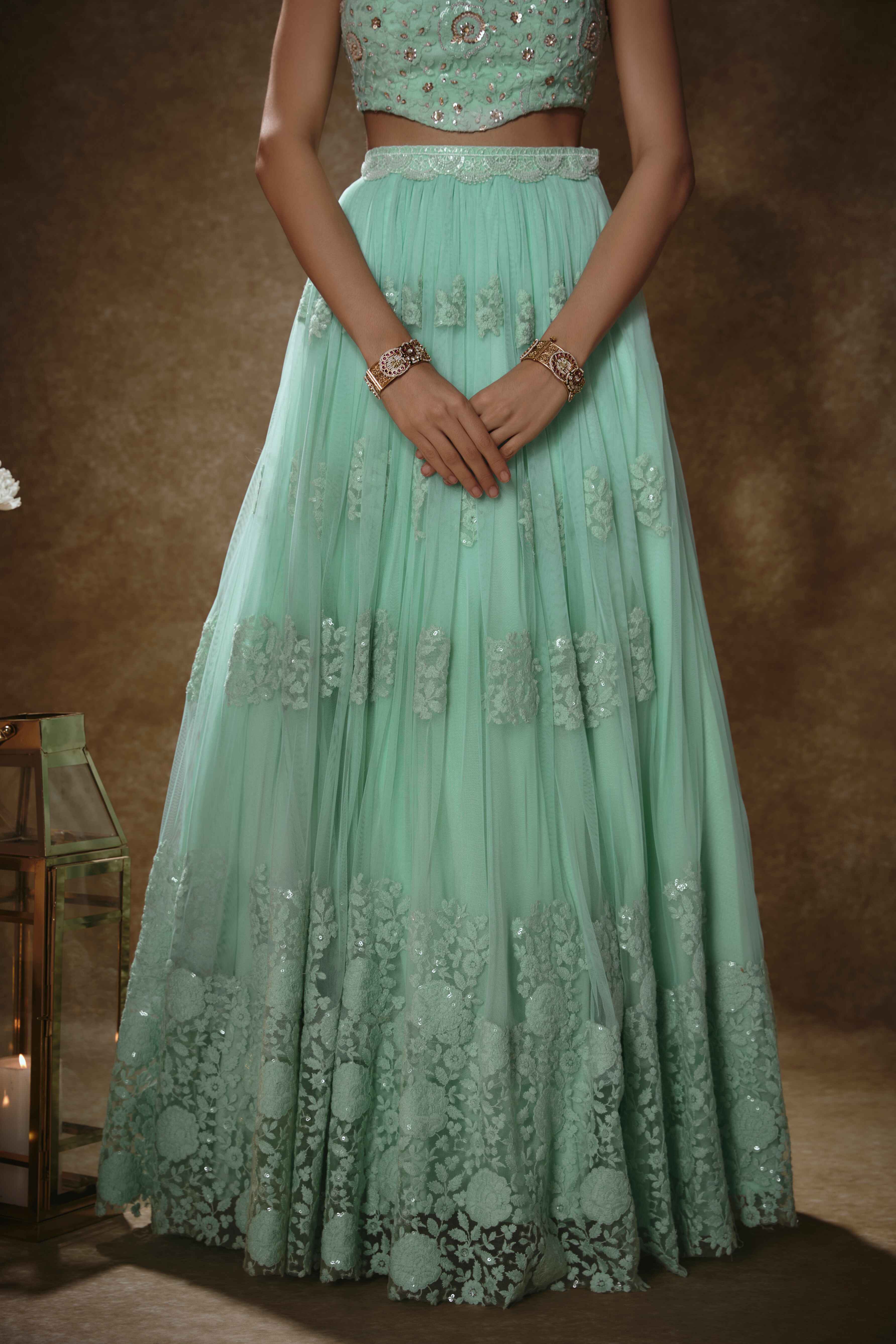 Nyra – mint lehenga, bisouNYC