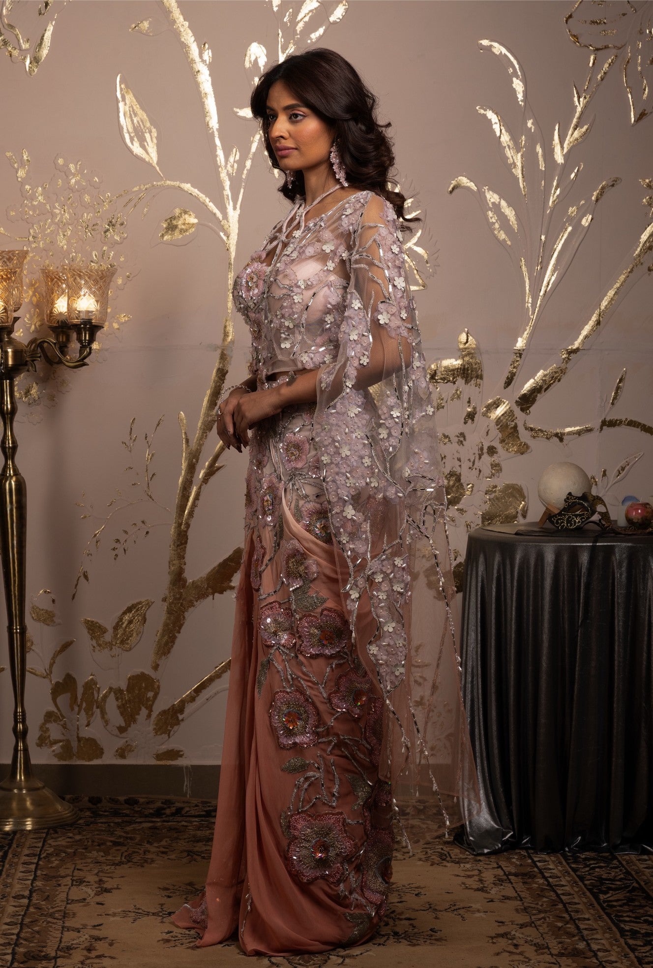 Pansy – georgette saree, bisouNYC