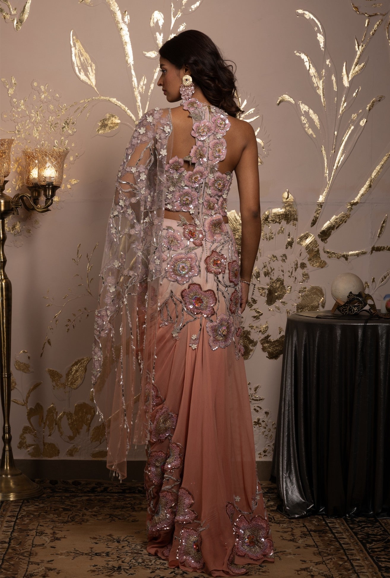 Pansy – georgette saree, bisouNYC