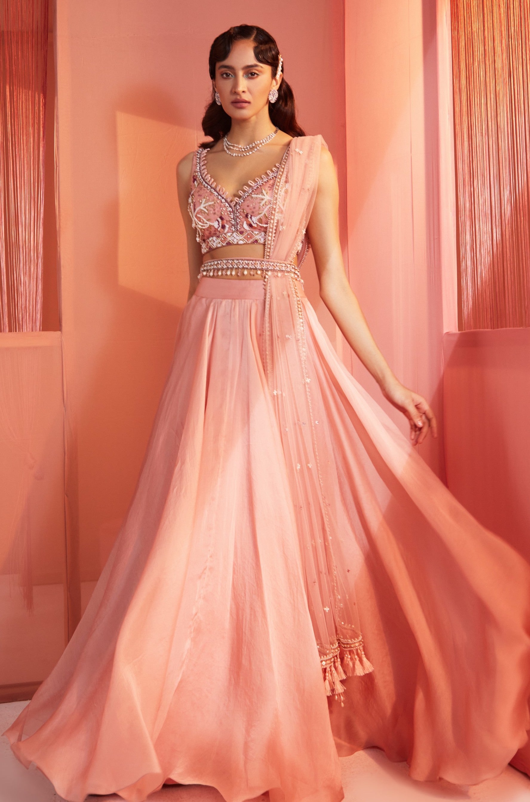 Payal – pink organza lehenga, bisouNYC