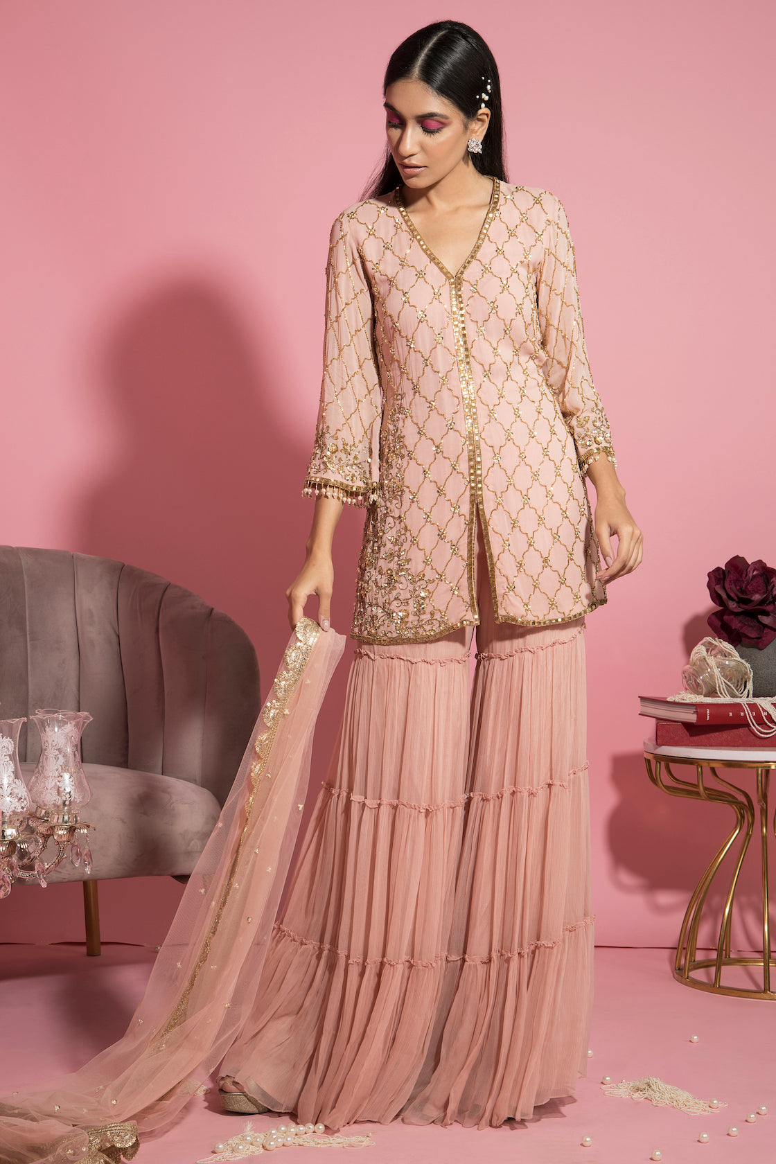Raashi – pink suit, bisouNYC