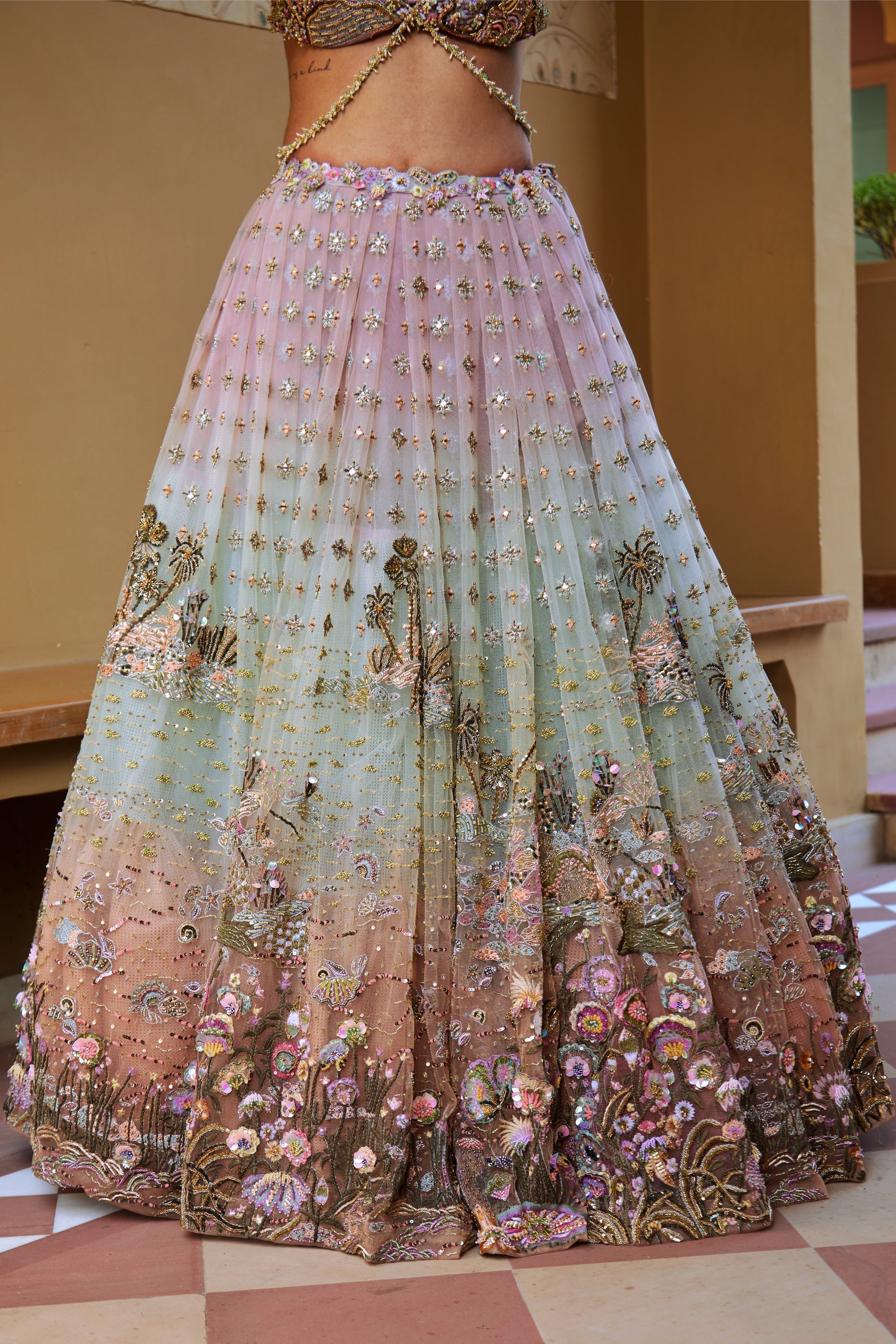 Raga – lilac net lehenga, bisouNYC