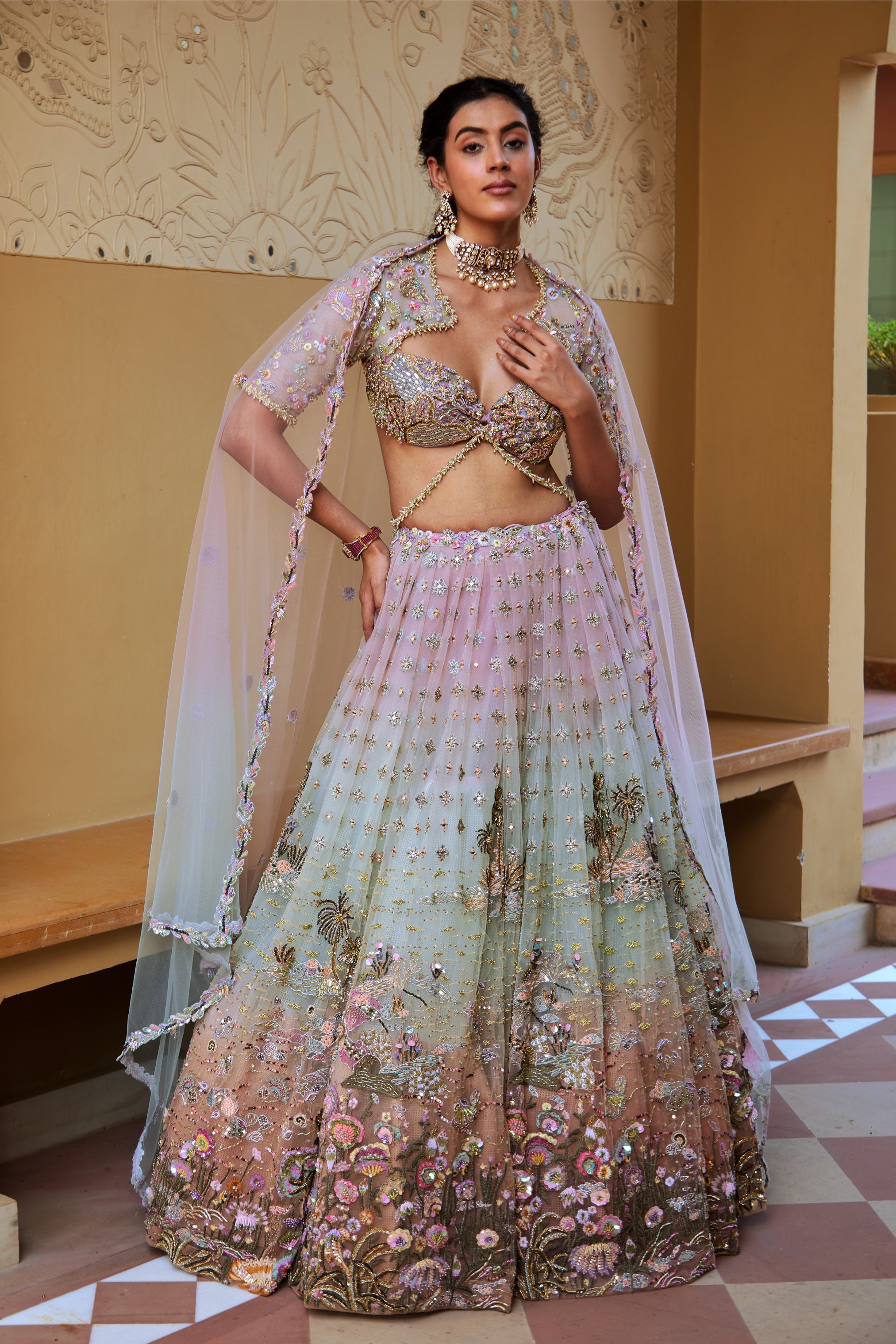 Raga – lilac net lehenga, bisouNYC