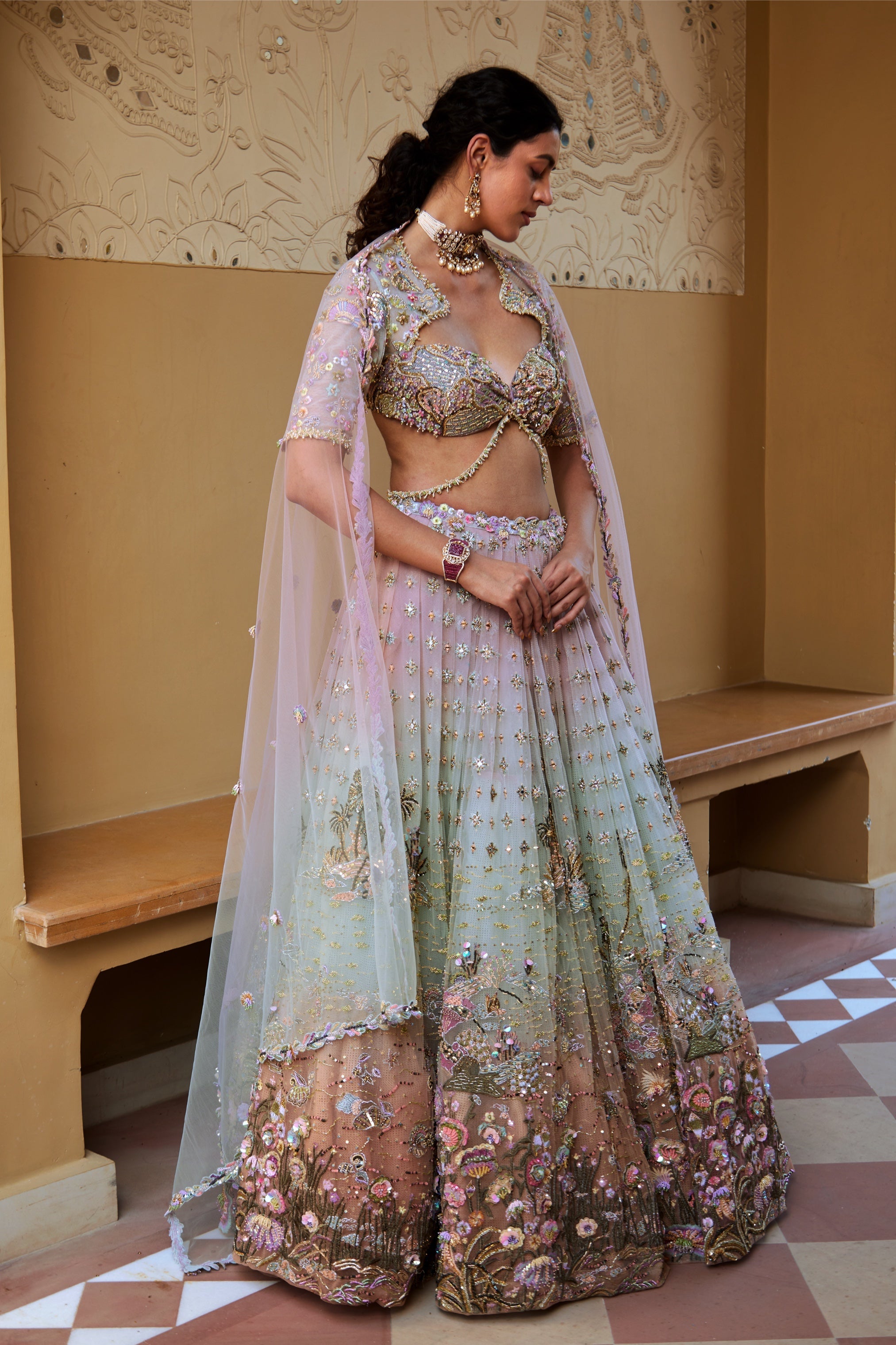 Raga – lilac net lehenga, bisouNYC