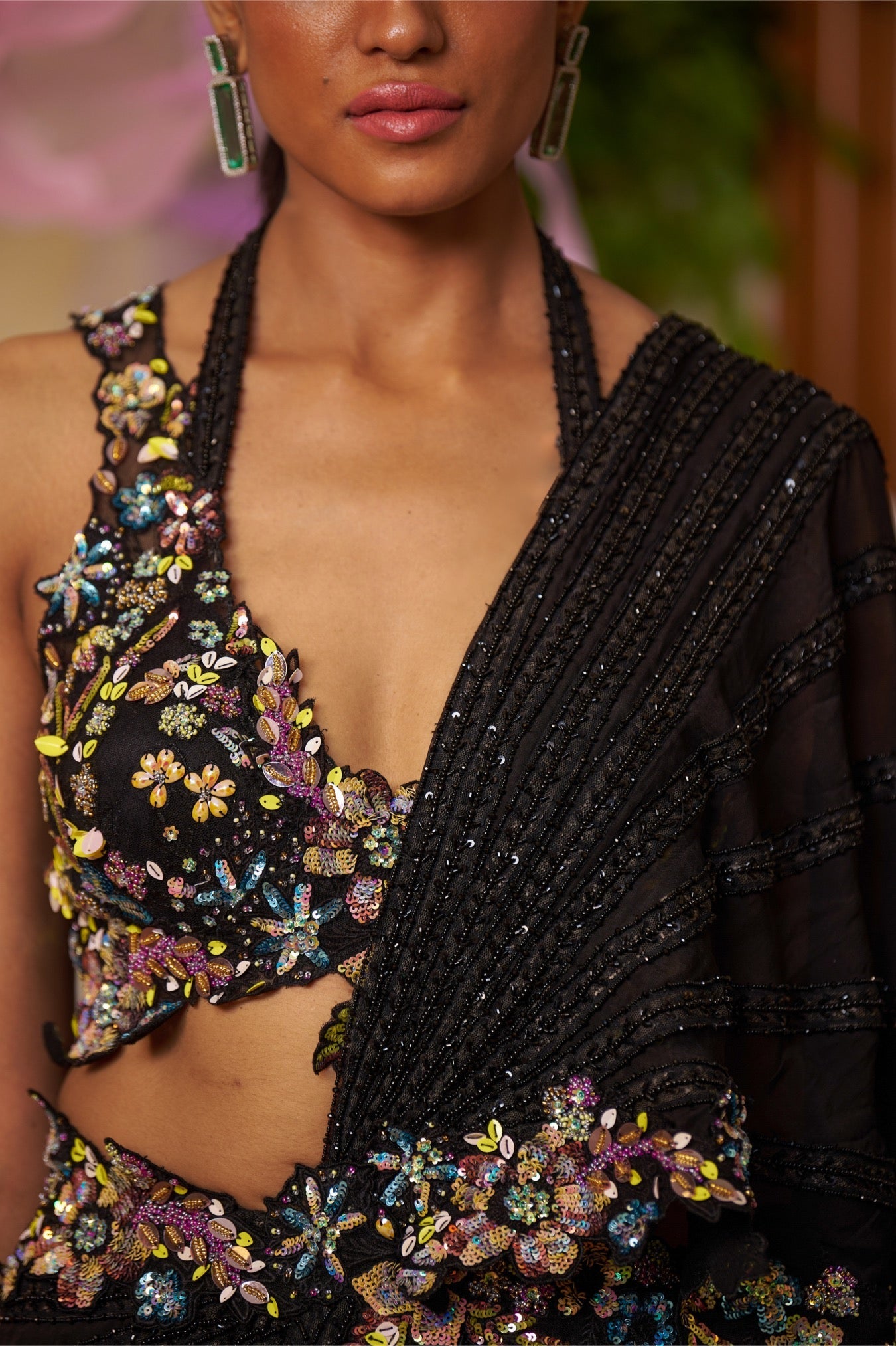 Rayna – black organza saree, bisouNYC