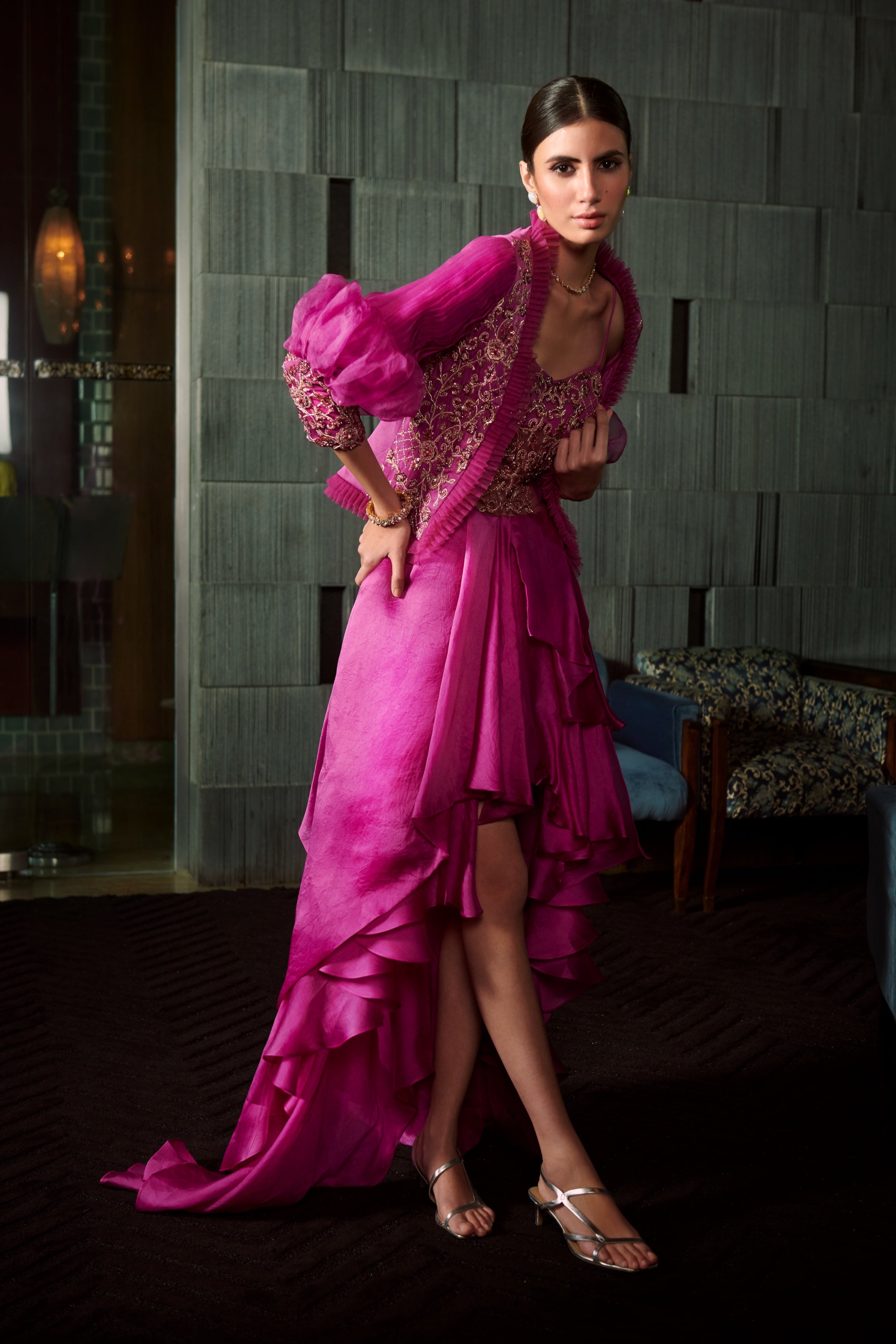 Rita – fuchsia organza dress, bisouNYC