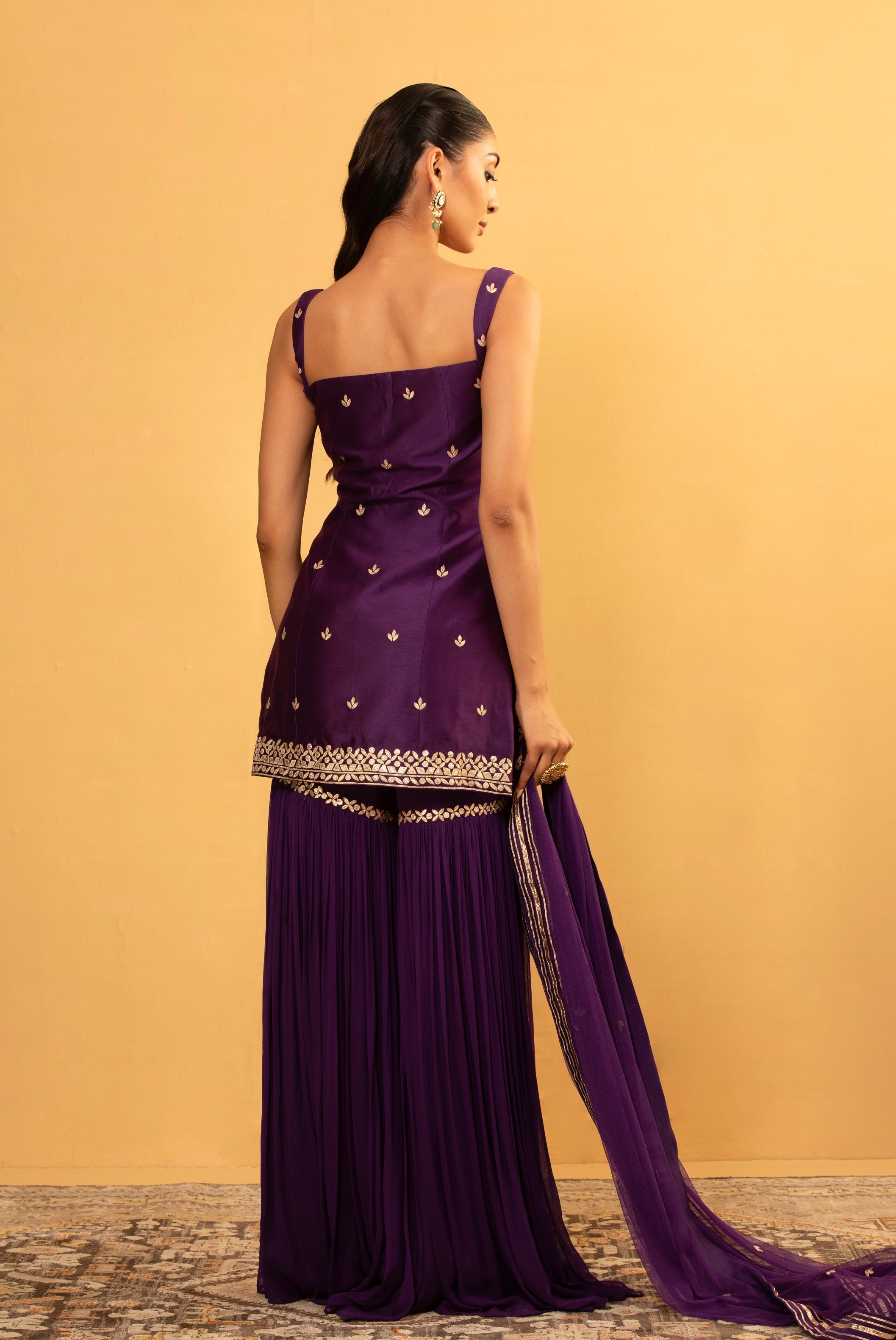 Rita – champagne georgette suit, bisouNYC