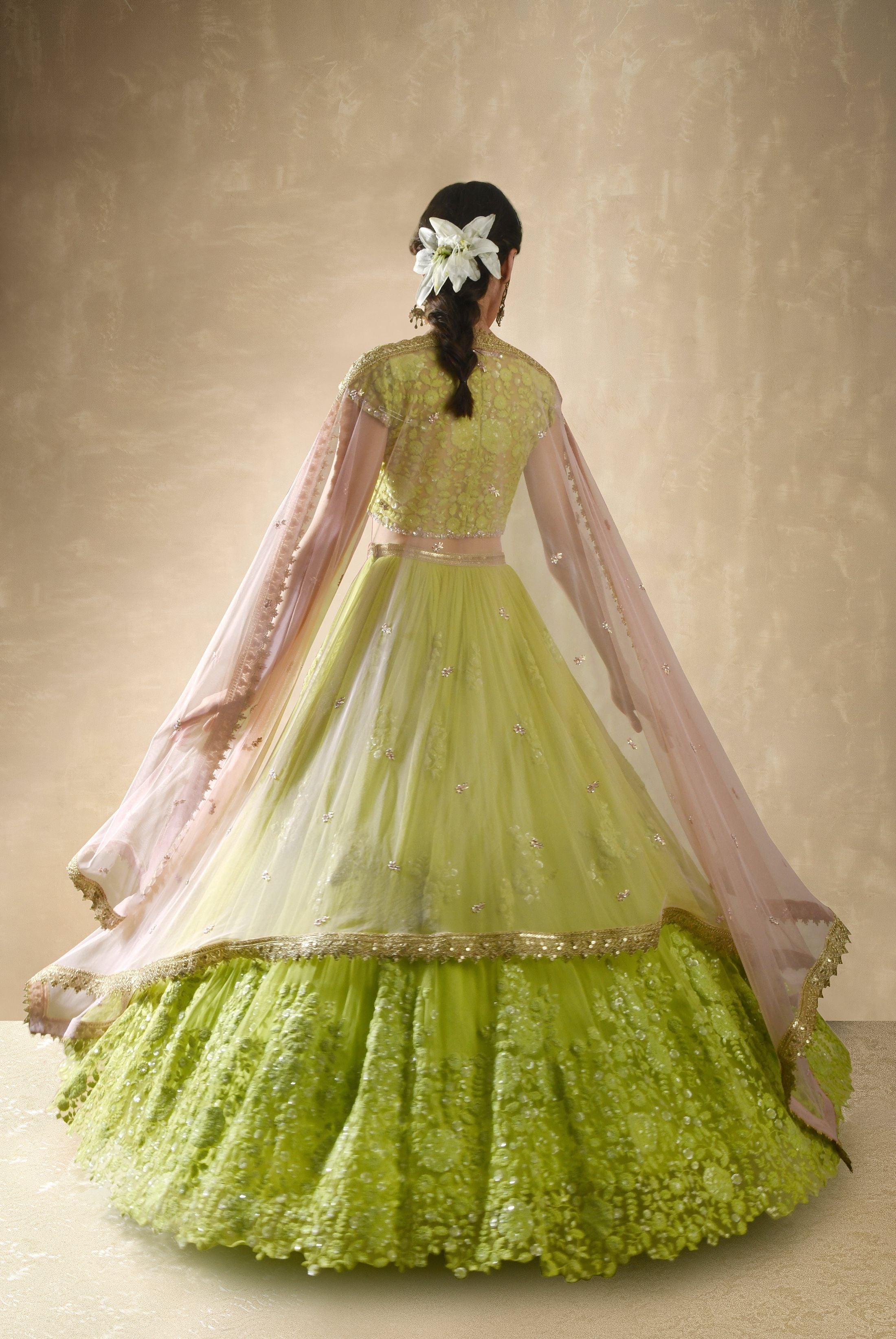 Starflower – green lehenga, bisouNYC