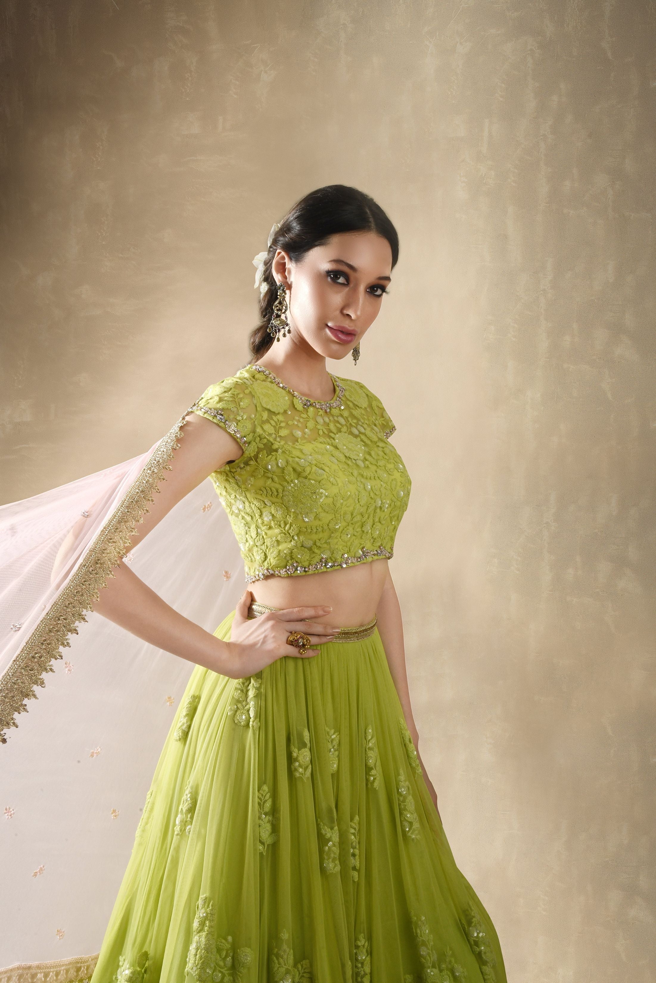 Starflower – green lehenga, bisouNYC