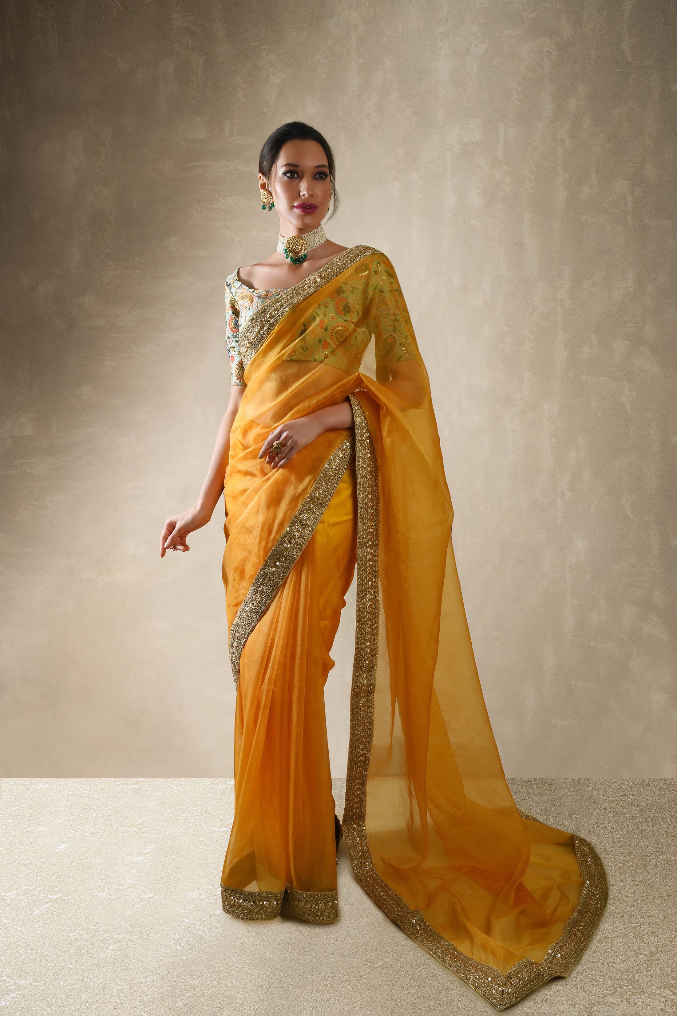 Sunflower – gold saree, bisouNYC