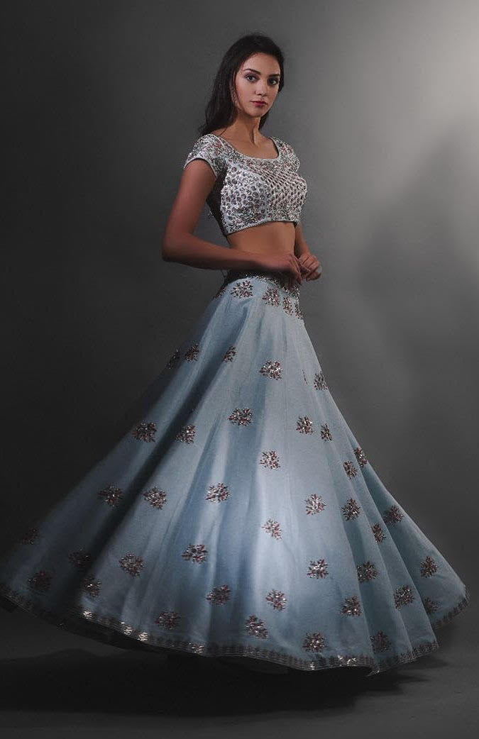 Sahana – sky blue lehenga, bisouNYC