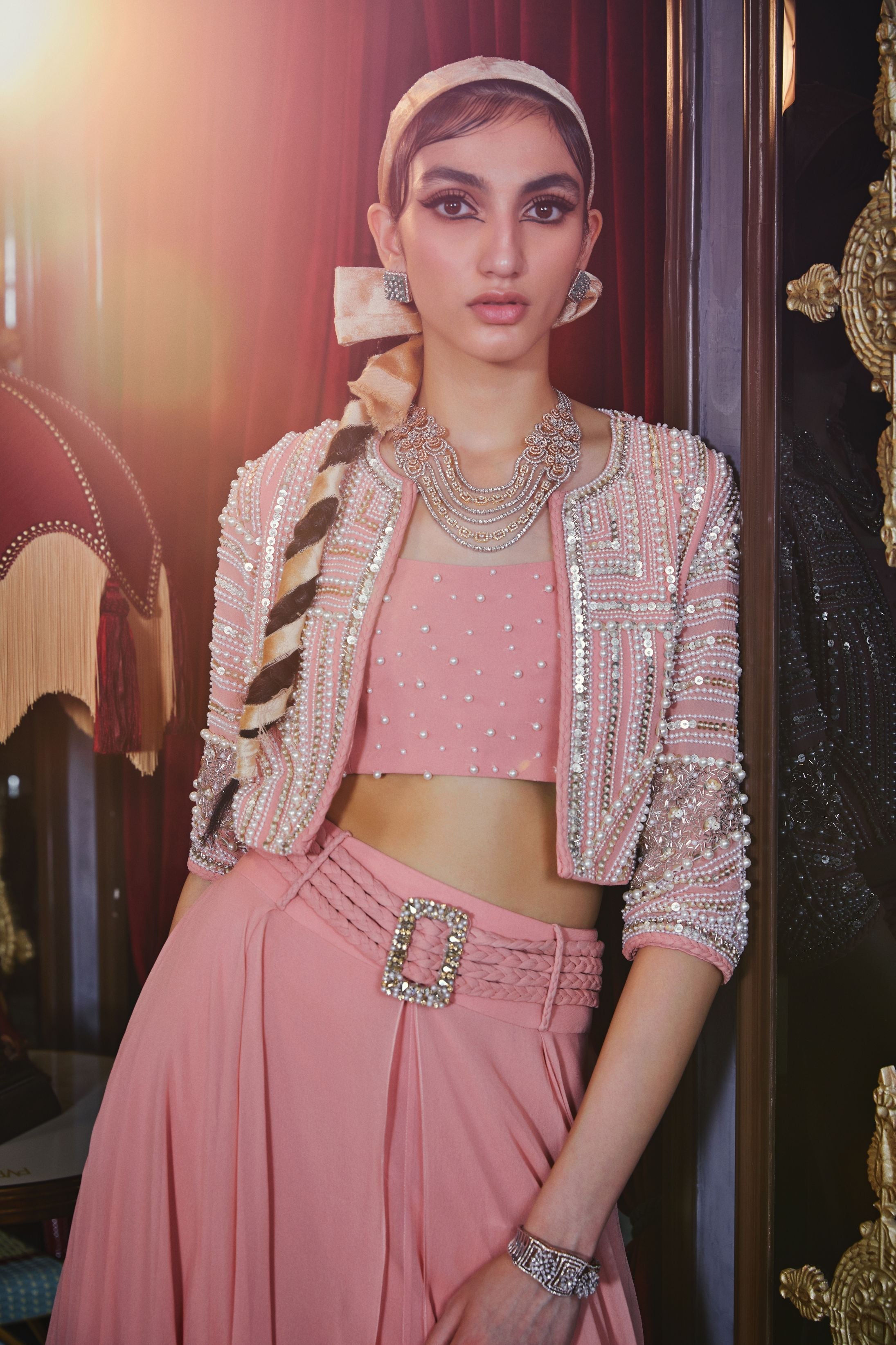 Sanam – pink georgette lehenga, bisouNYC
