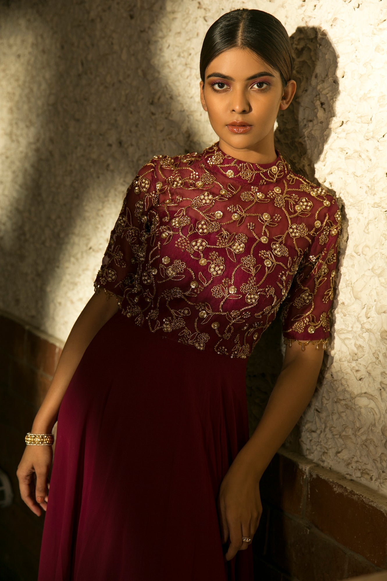 Sasha – burgundy dress, bisouNYC