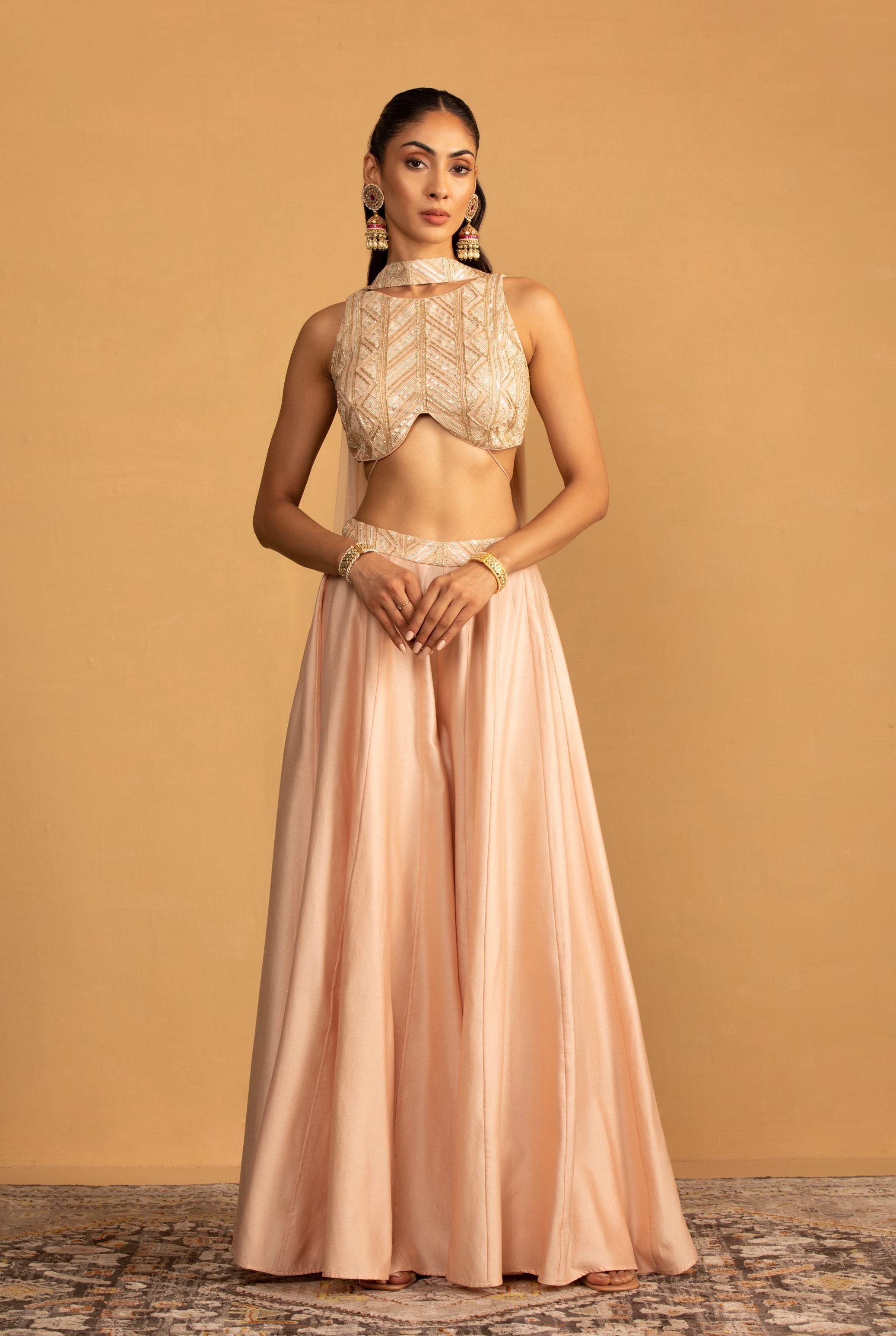 Roma – pink organza lehenga, bisouNYC