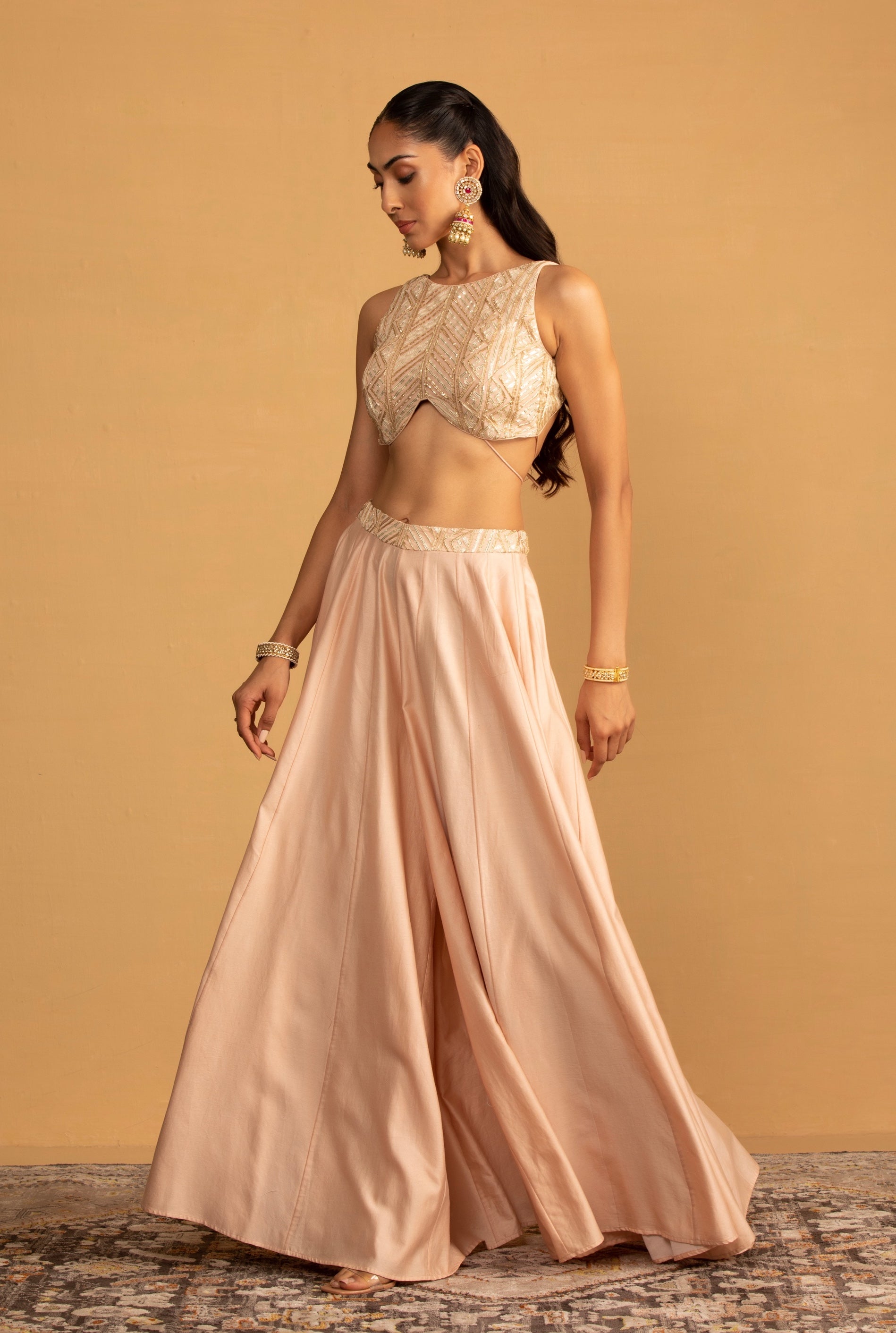 Roma – pink organza lehenga, bisouNYC