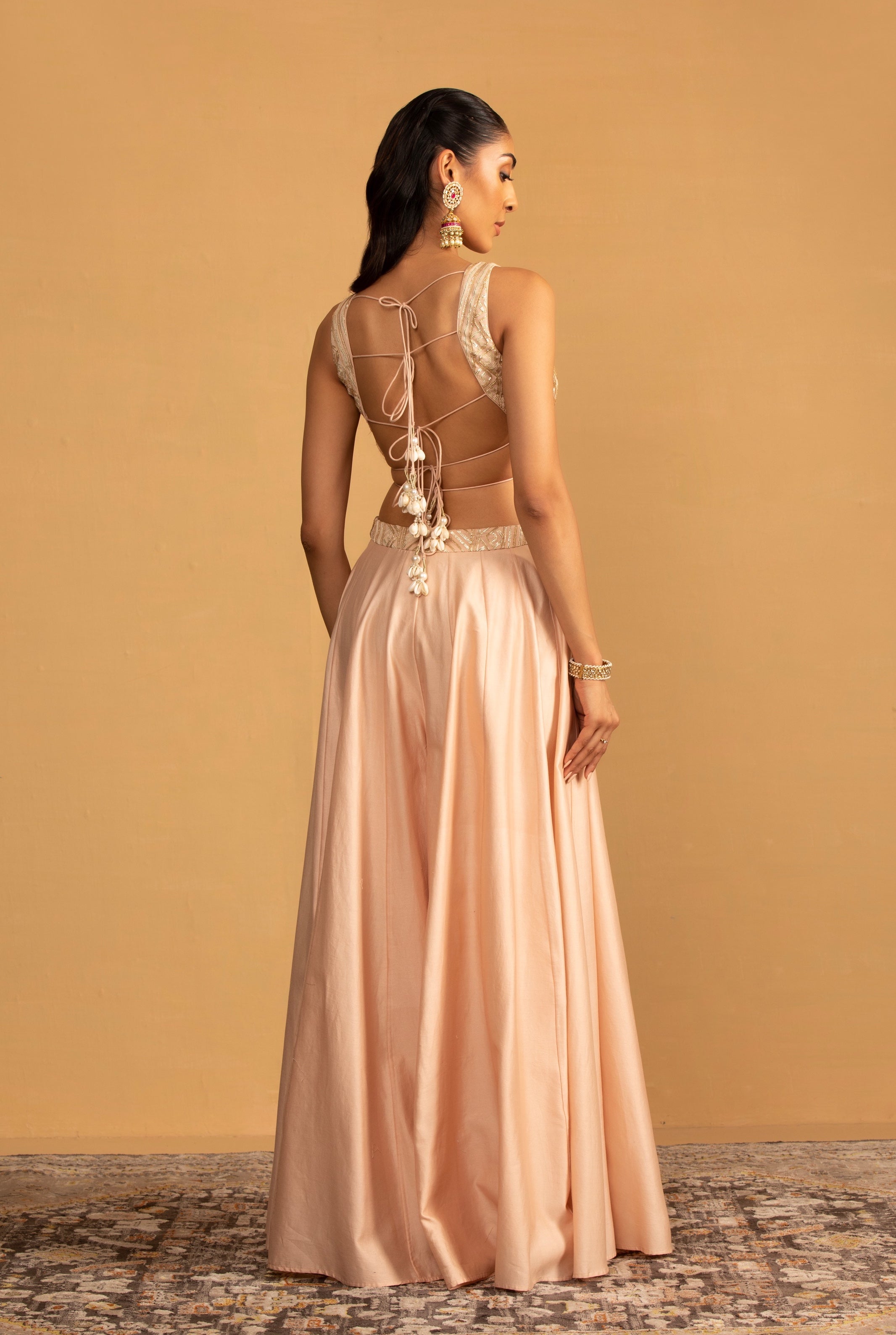 Roma – pink organza lehenga, bisouNYC
