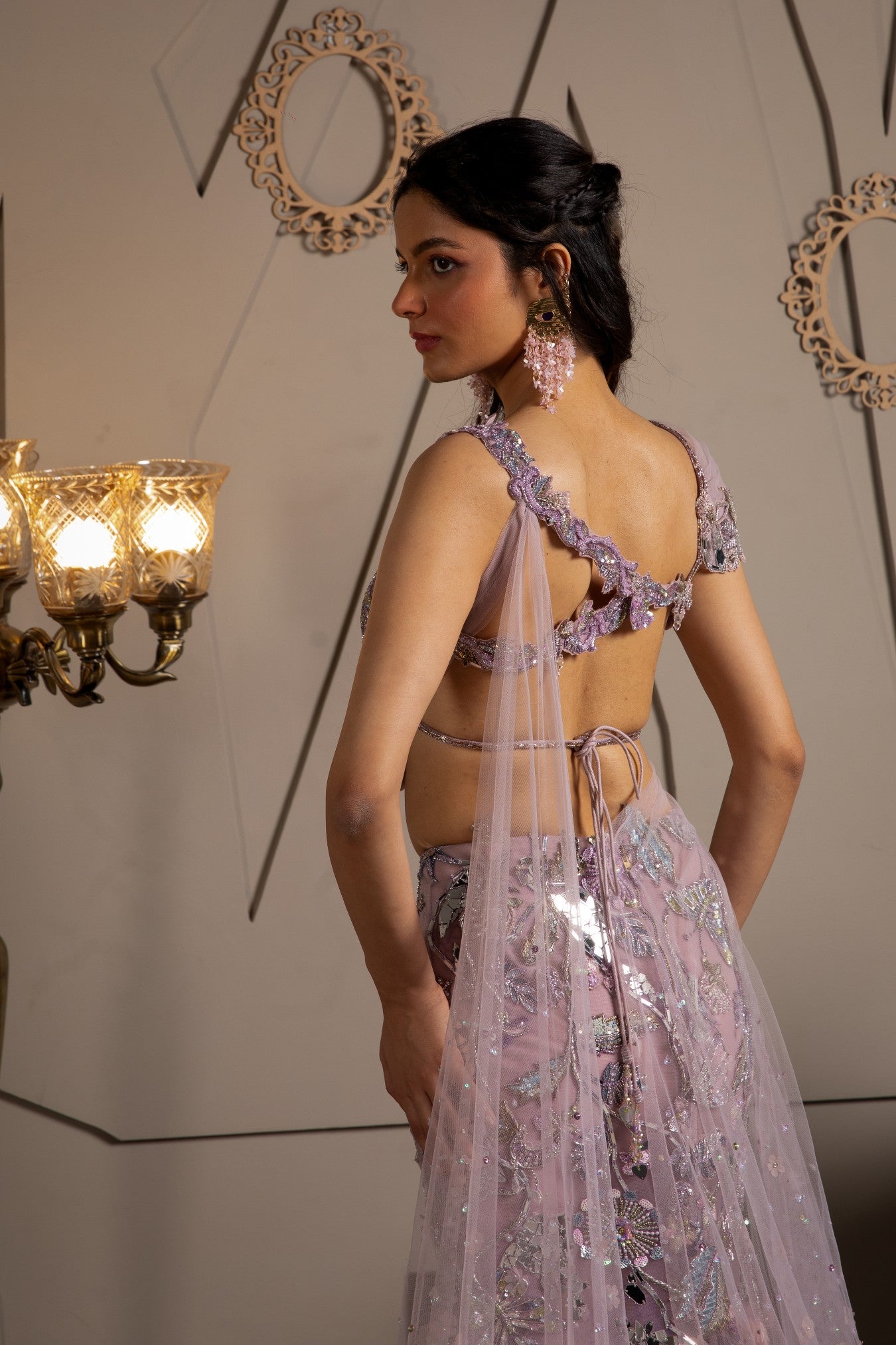 Skye – blue net lehenga, bisouNYC