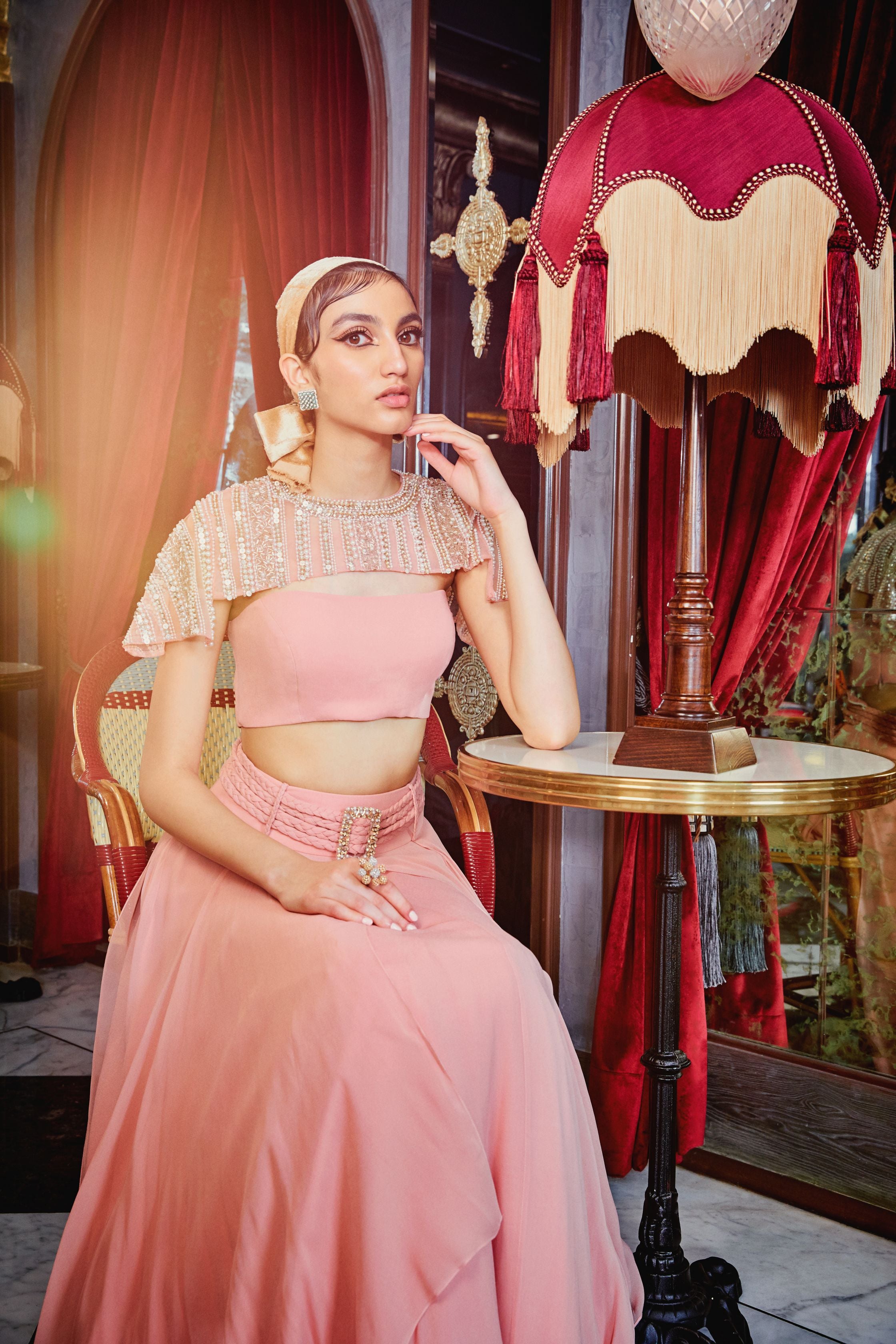 Sofiya – pink georgette lehenga, bisouNYC