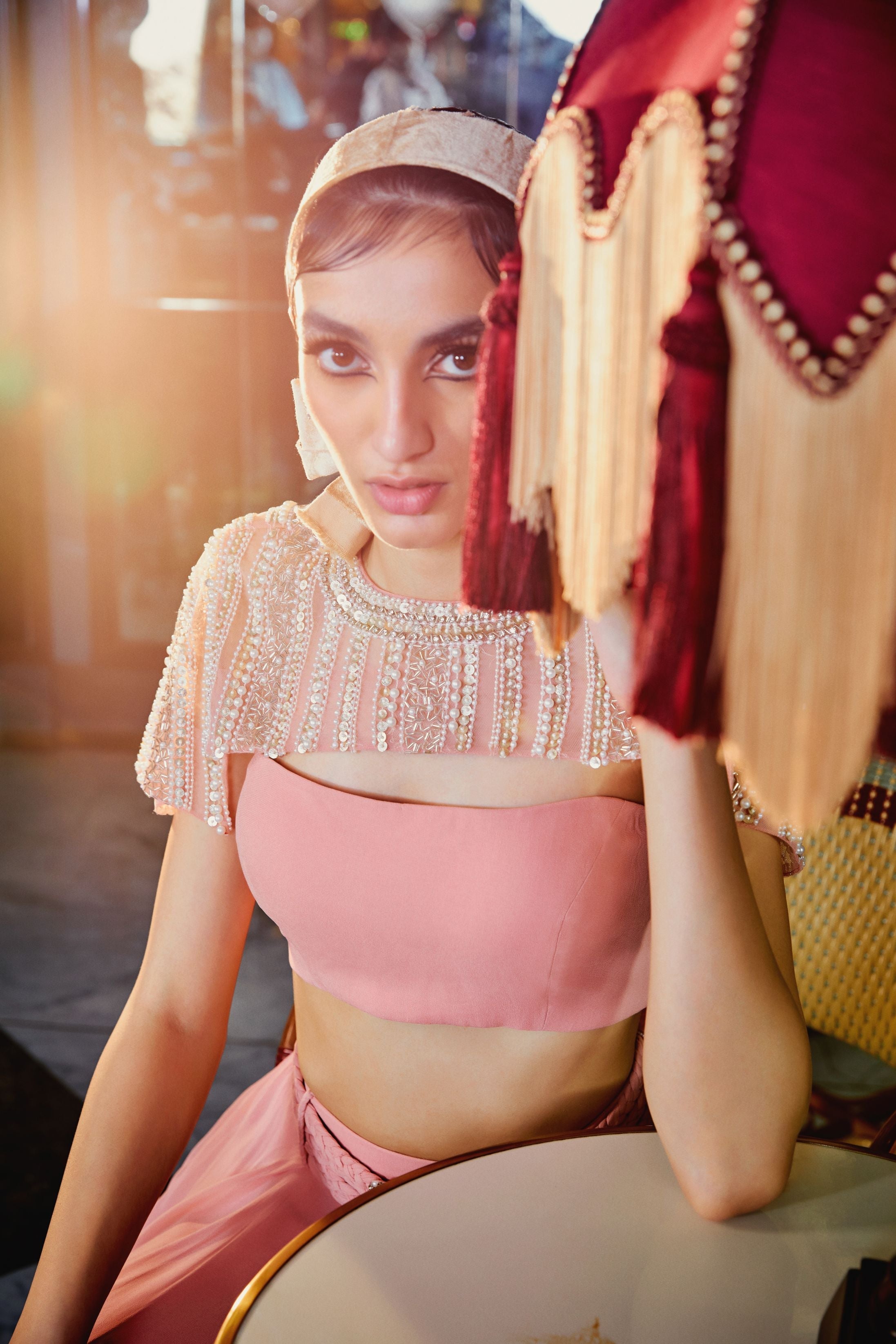 Sofiya – pink georgette lehenga, bisouNYC